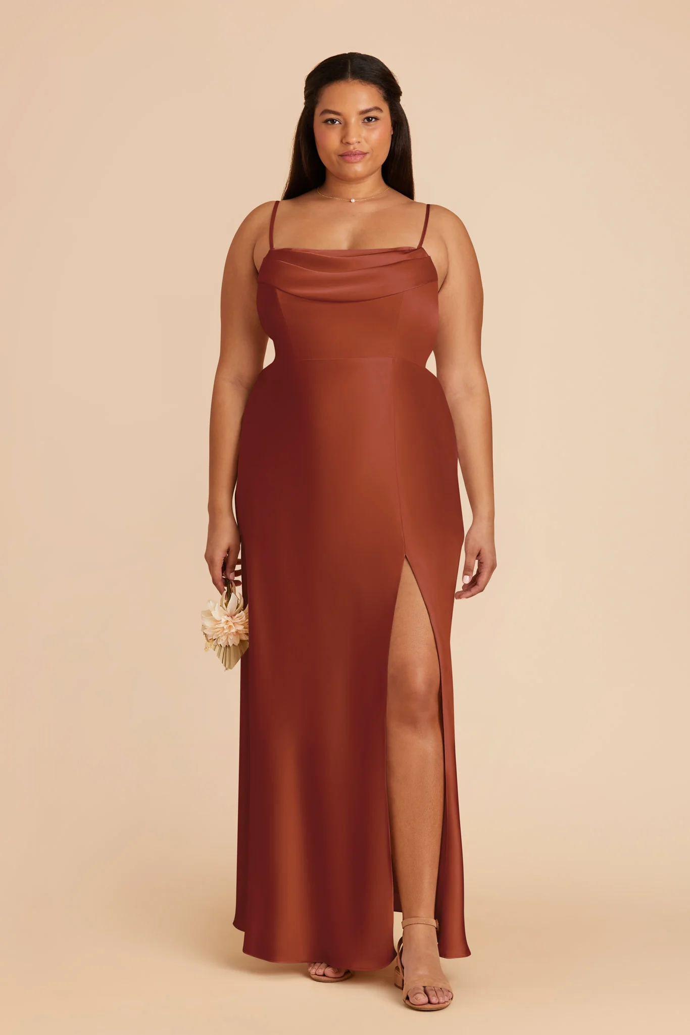Matte Satin Auburn Dress - XNAUWBI