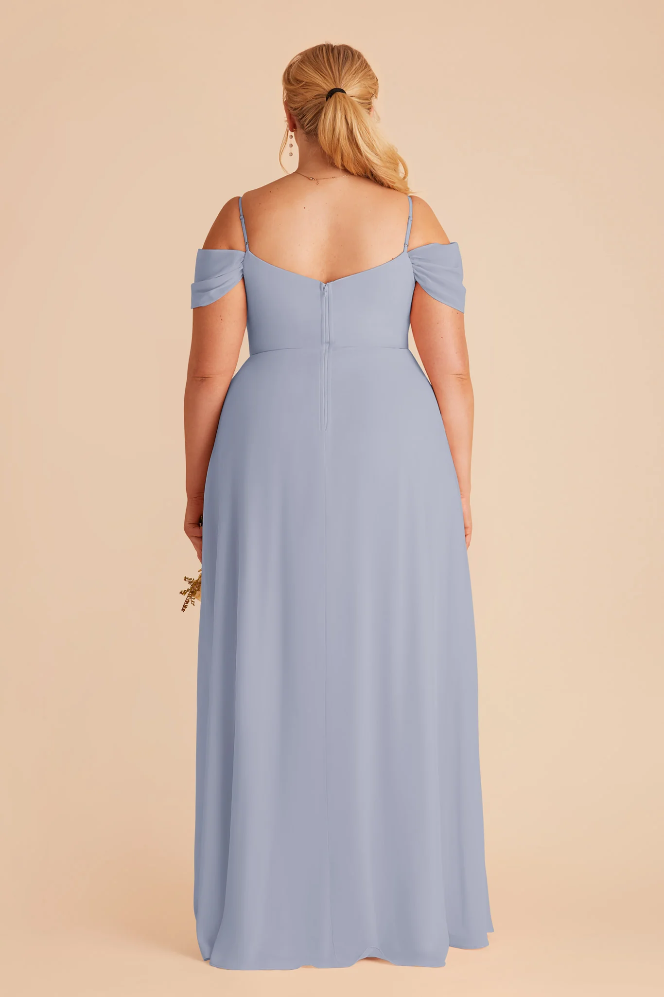Chiffon Dusty Blue Dress - XNAUWBI