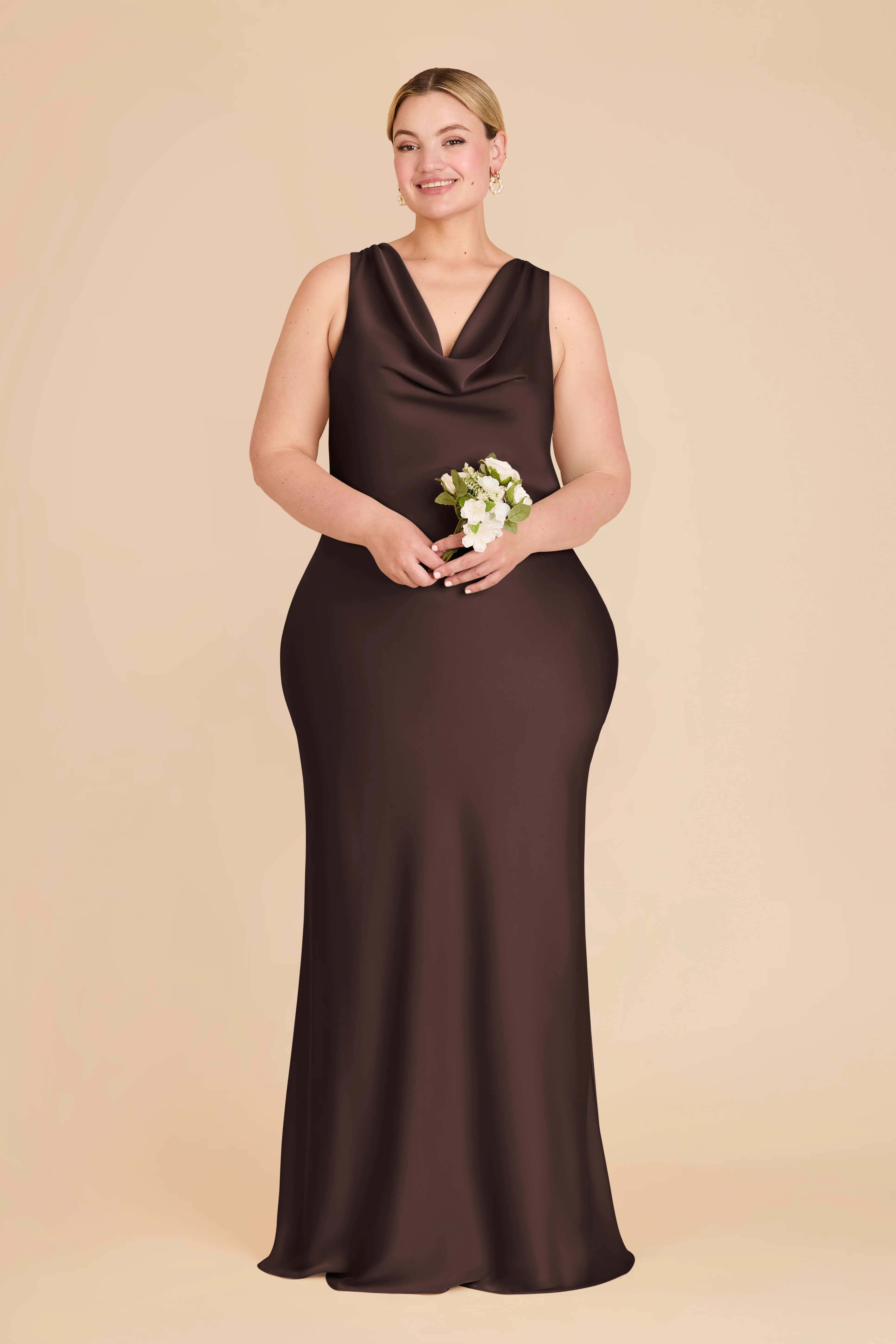 Matte Satin Espresso Dress - XNAUWBI