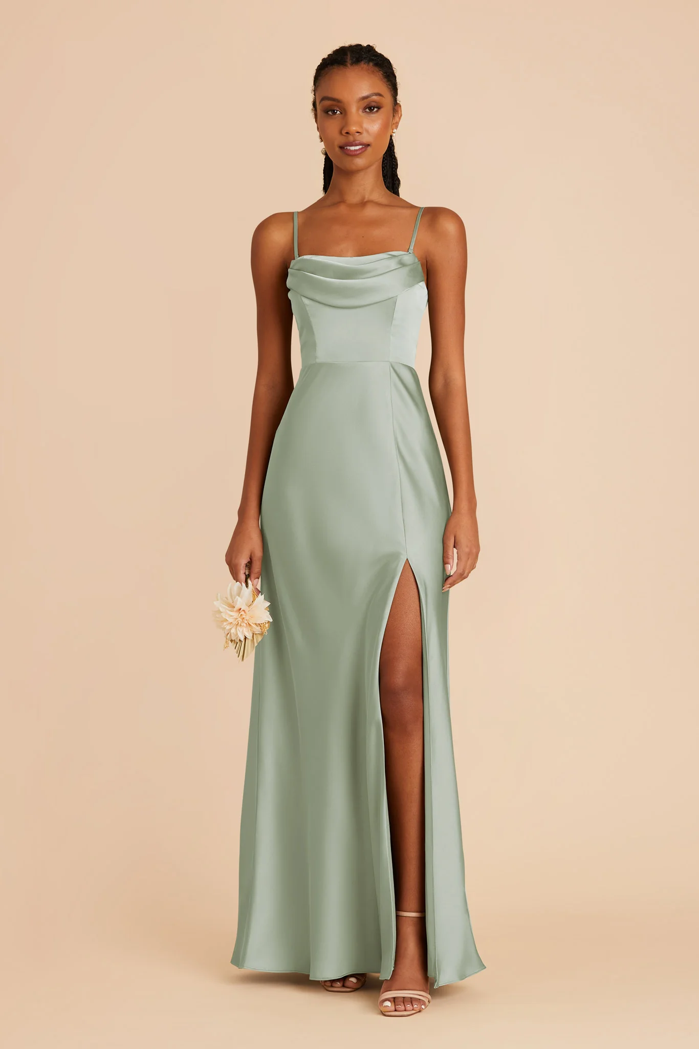 Matte Satin Sage Dress - XNAUWBI