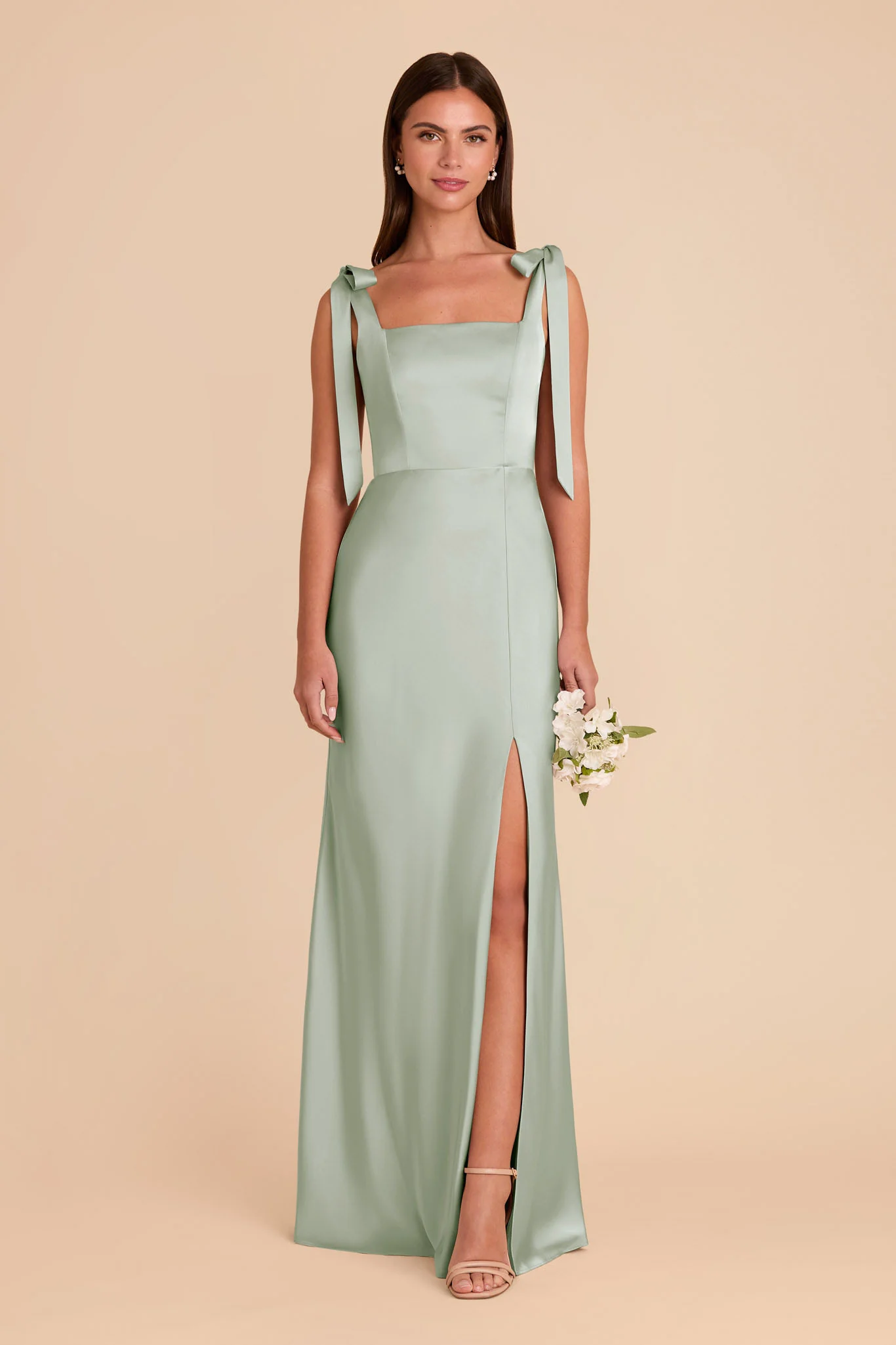 Matte Satin Sage Dress - XNAUWBI