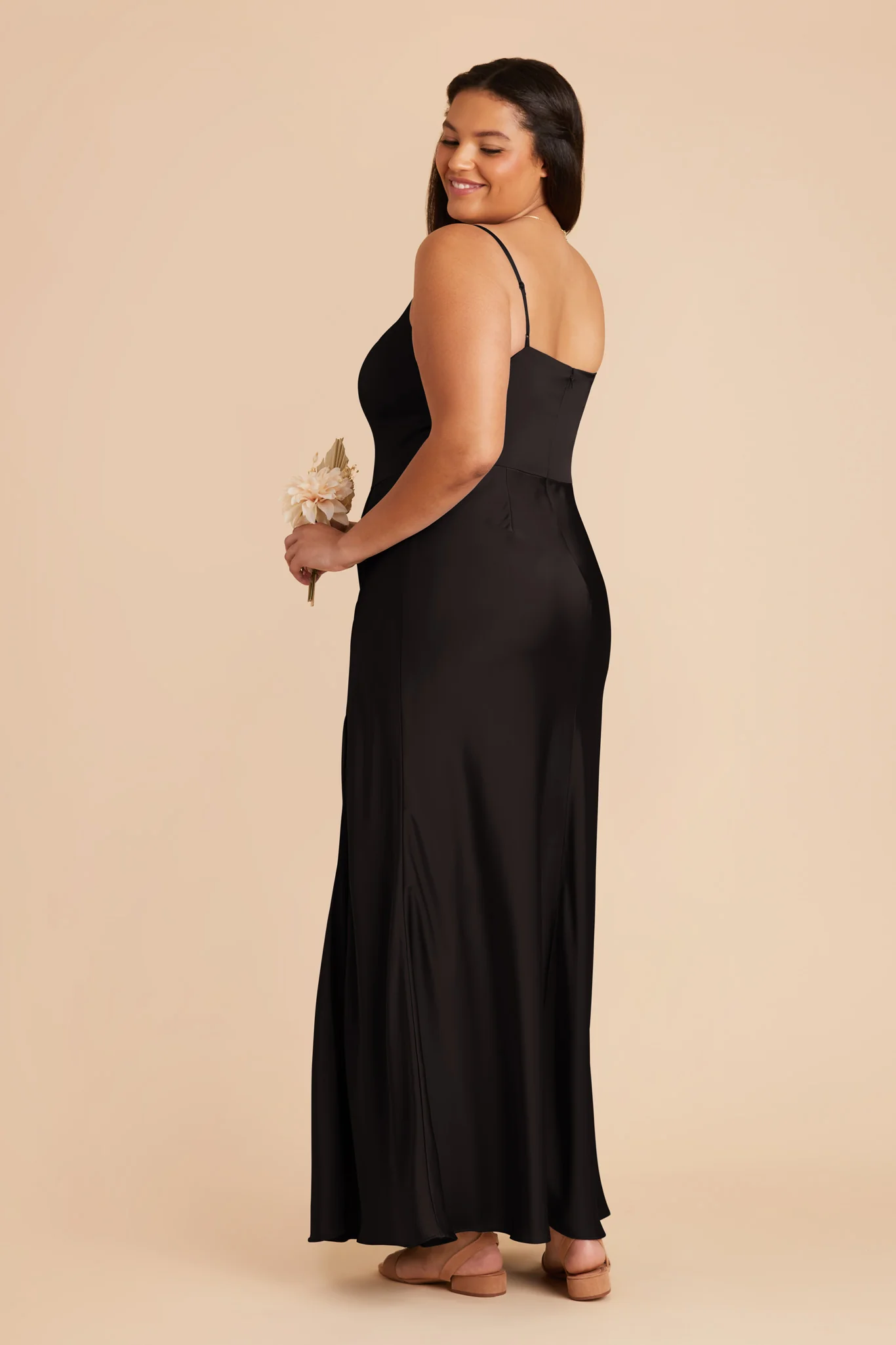 Matte Satin Black Dress - XNAUWBI