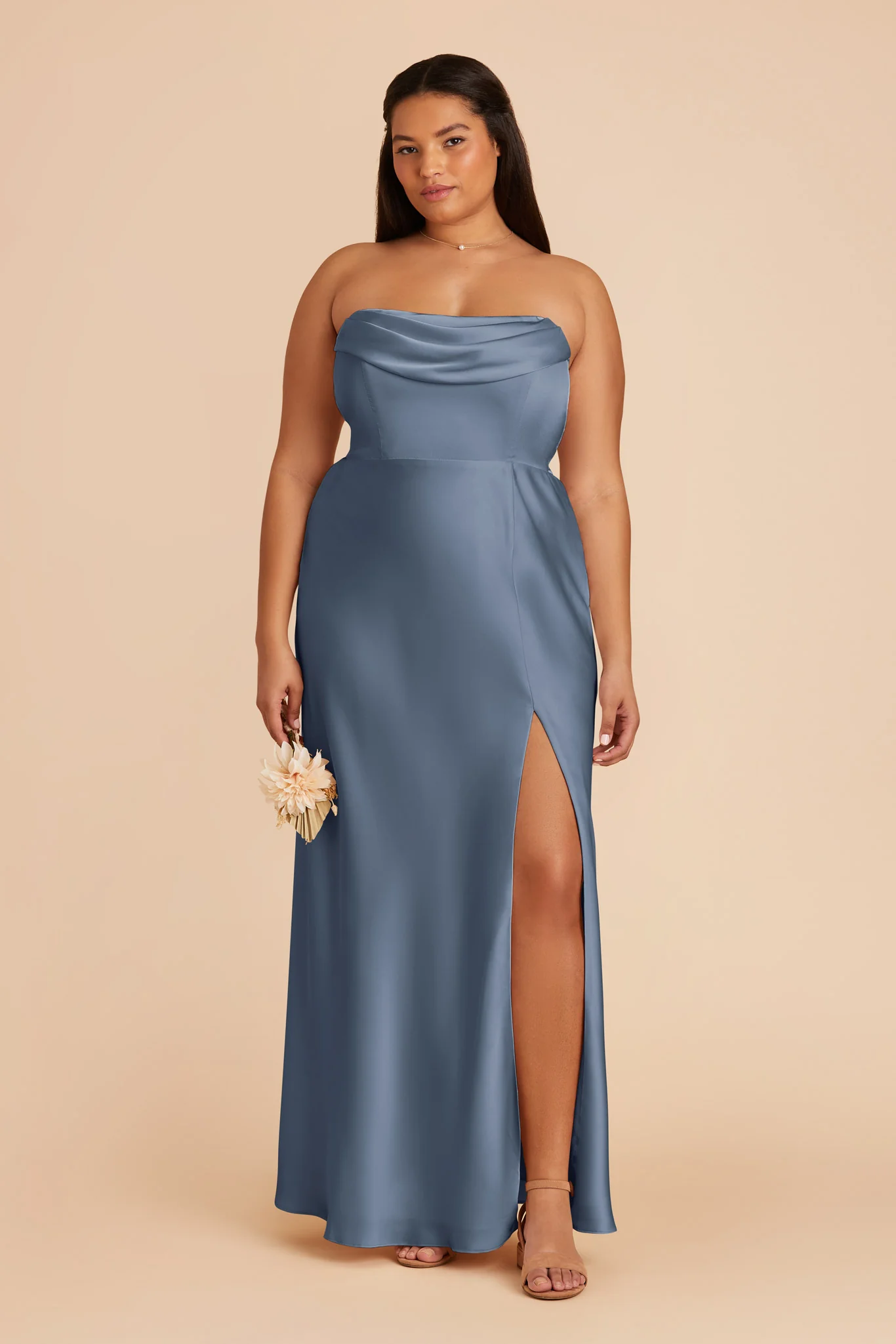 Matte Satin French Blue Dress - XNAUWBI