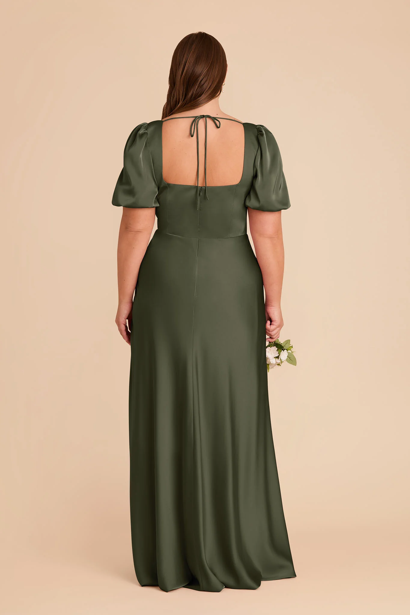 Matte Satin Olive Dress - XNAUWBI