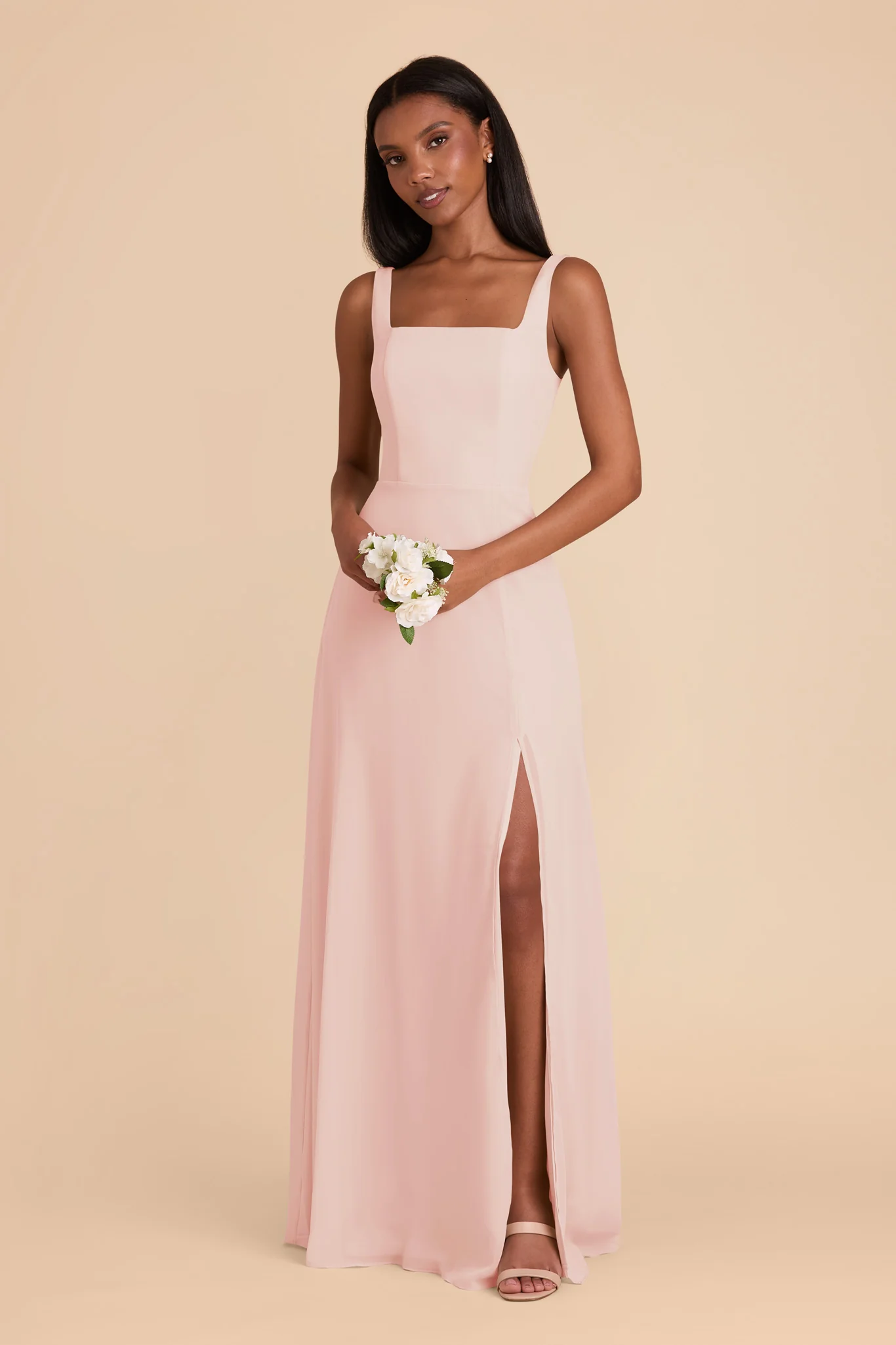 Chiffon Blush Pink Dress - XNAUWBI