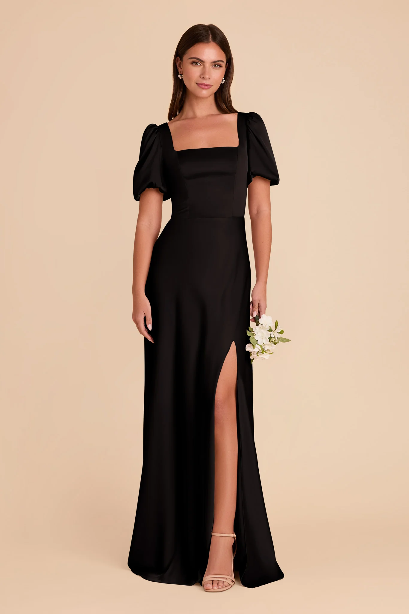 Matte Satin Black Dress - XNAUWBI