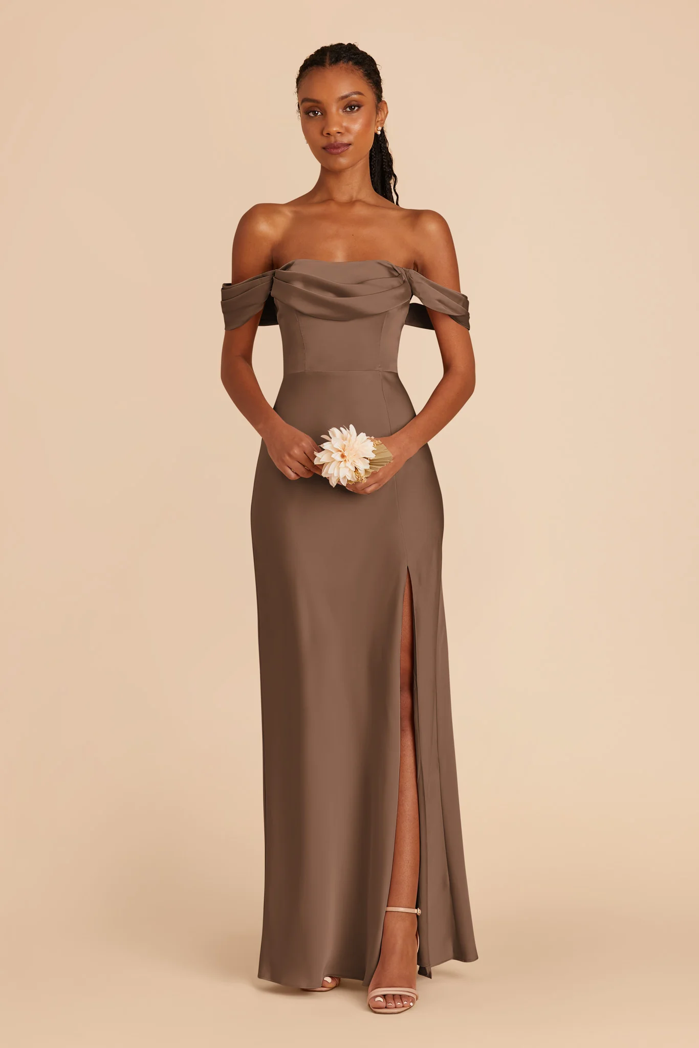 Matte Satin Mocha Dress - XNAUWBI