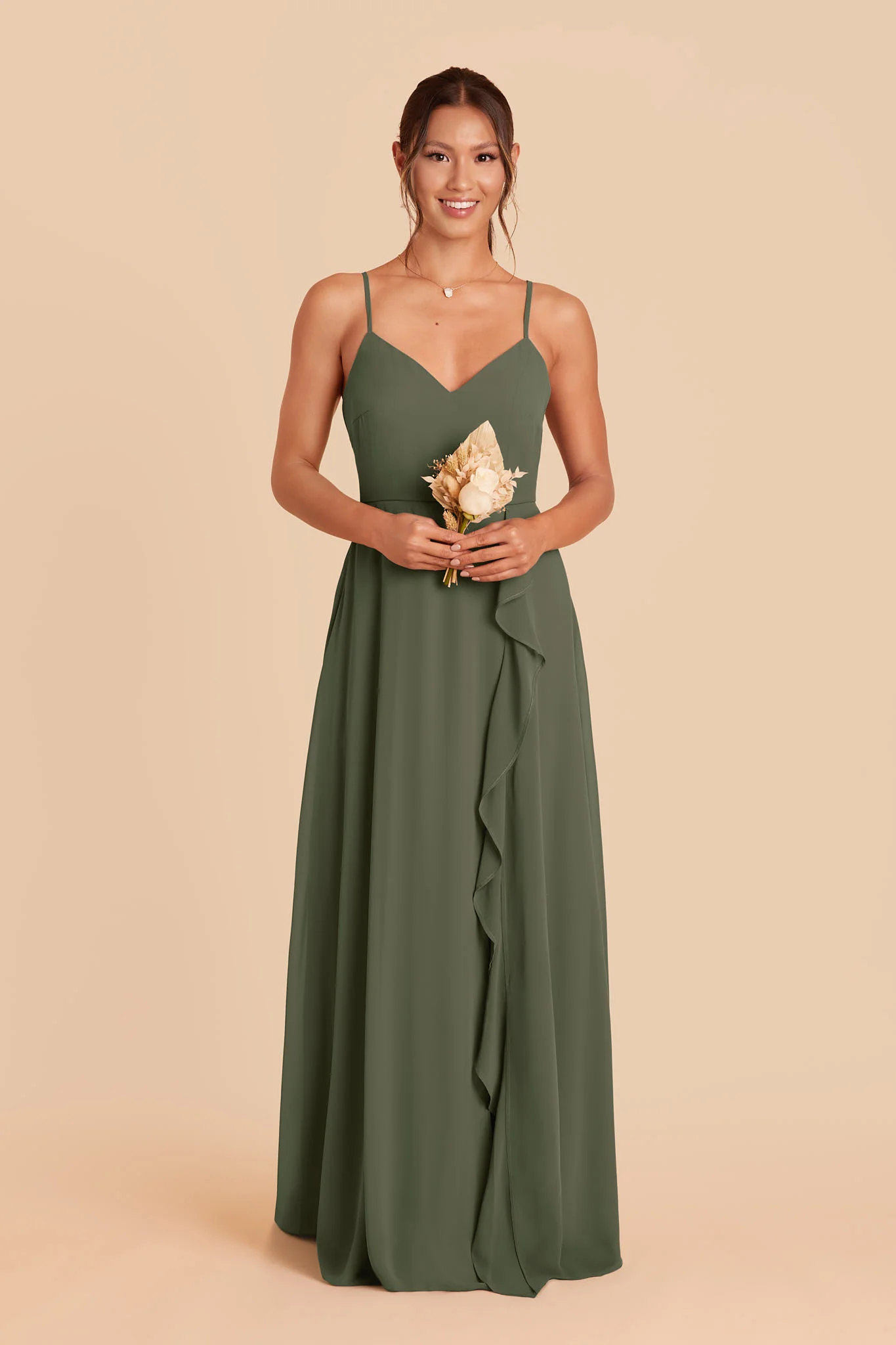Chiffon Olive Dress - XNAUWBI