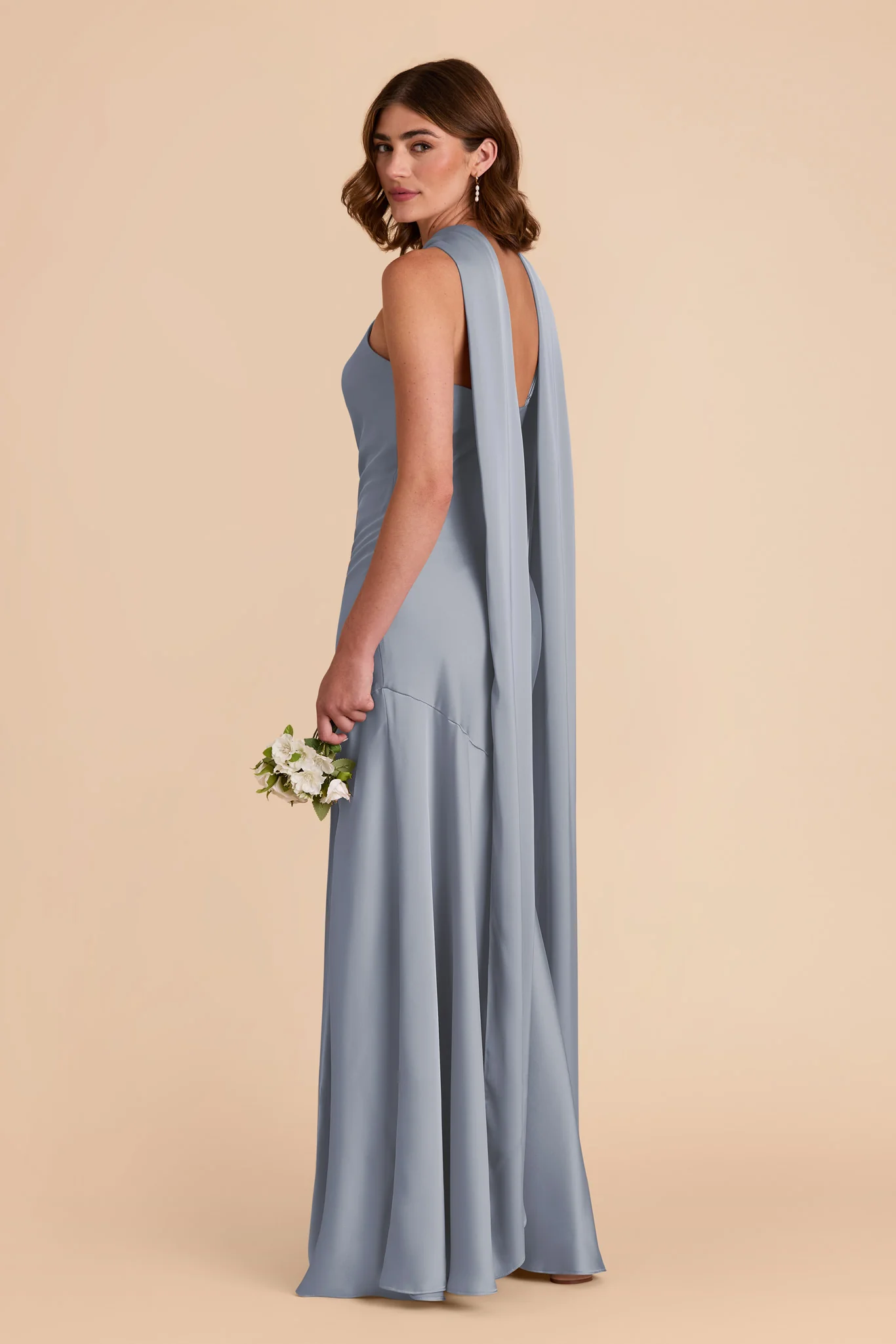 Matte Satin Dusty Blue Dress - XNAUWBI