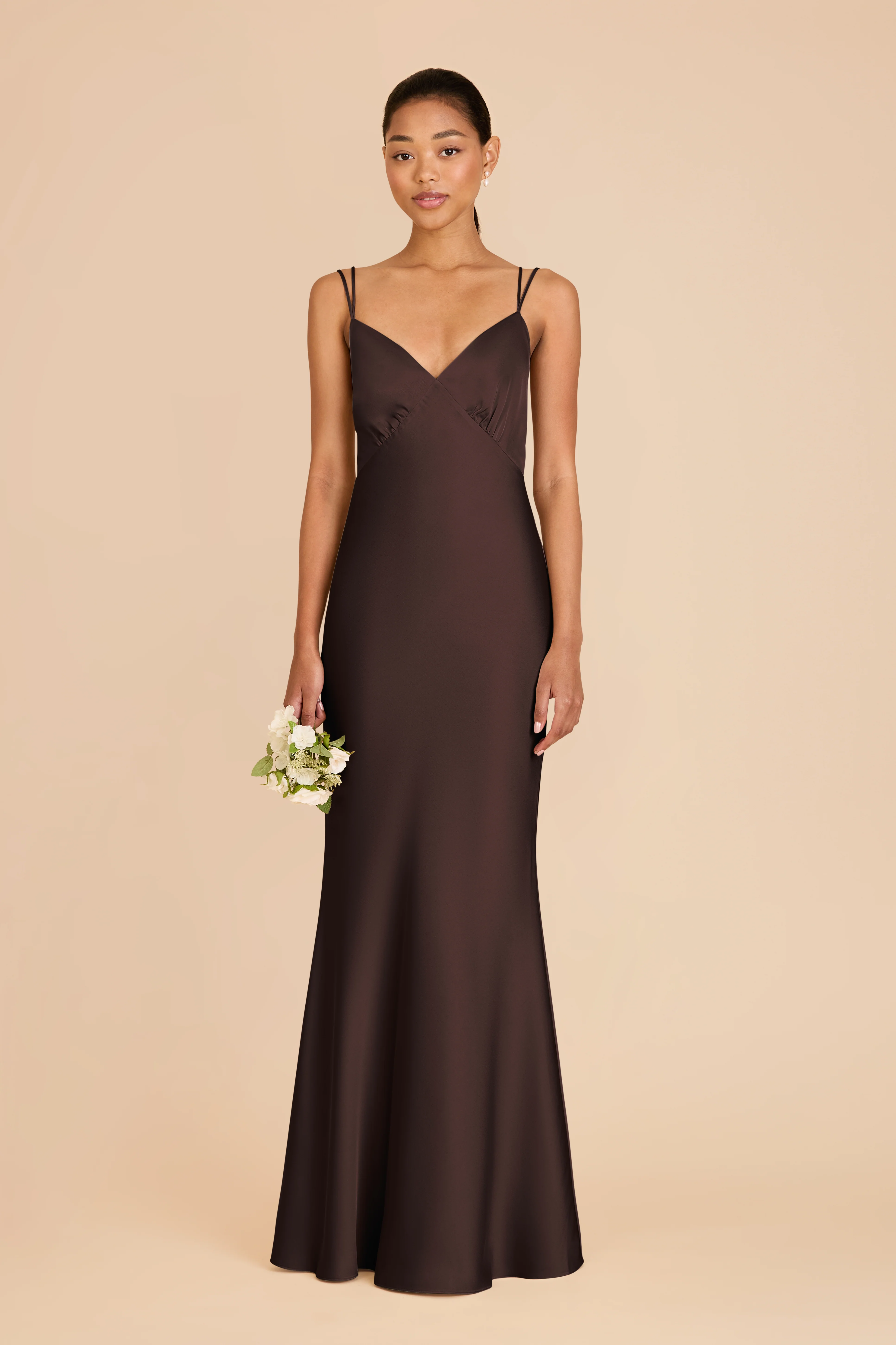 Matte Satin Espresso Dress - XNAUWBI