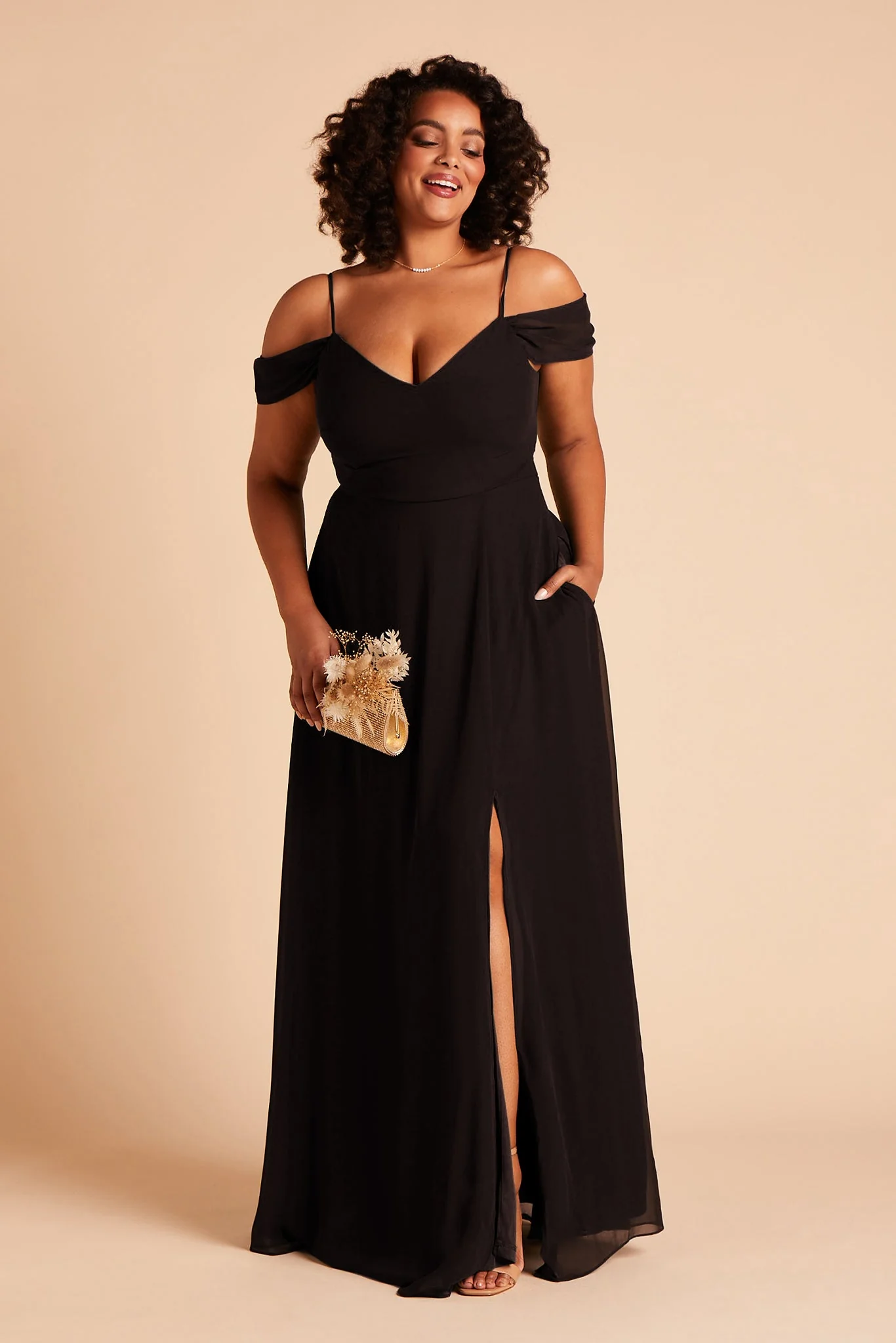 Chiffon Black Dress - XNAUWBI