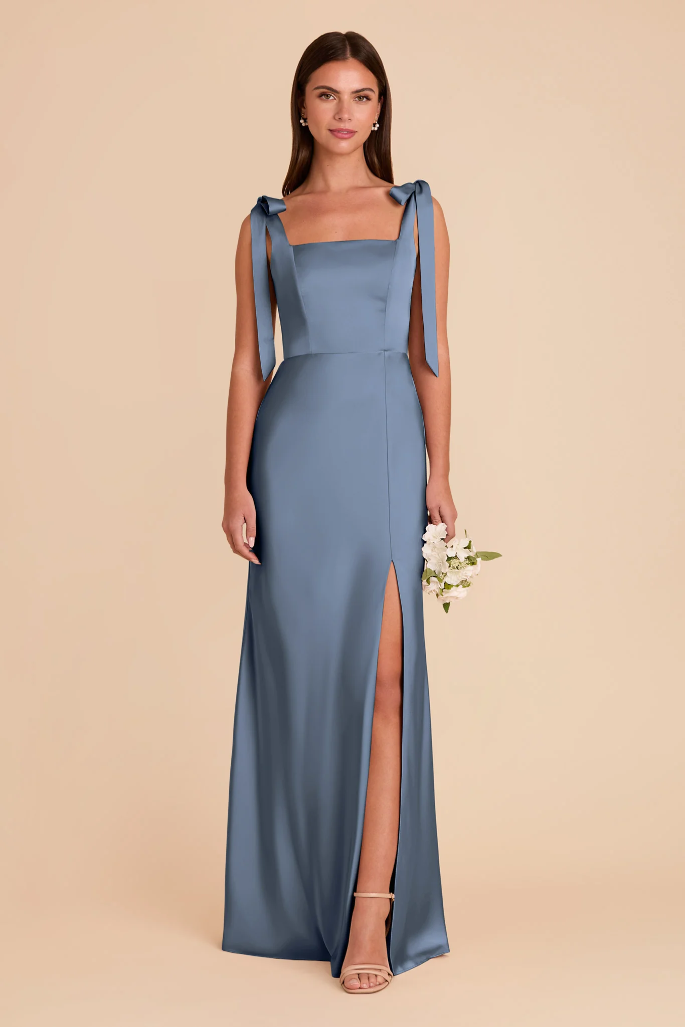 Matte Satin French Blue Dress - XNAUWBI