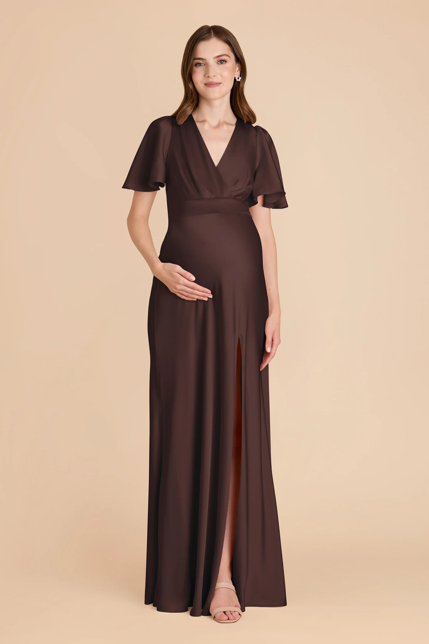 Matte Satin Espresso Dress - XNAUWBI