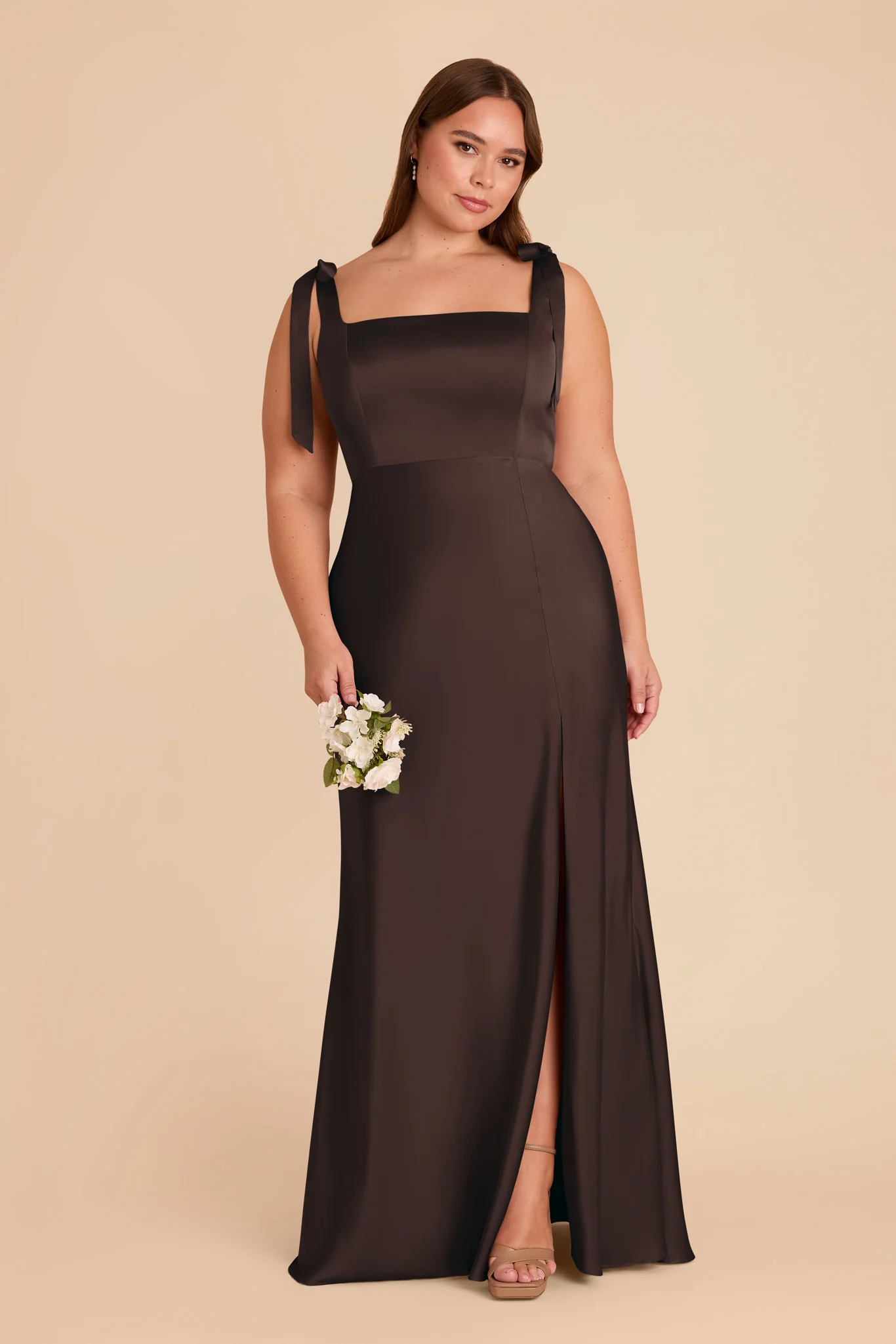Matte Satin Espresso Dress - XNAUWBI