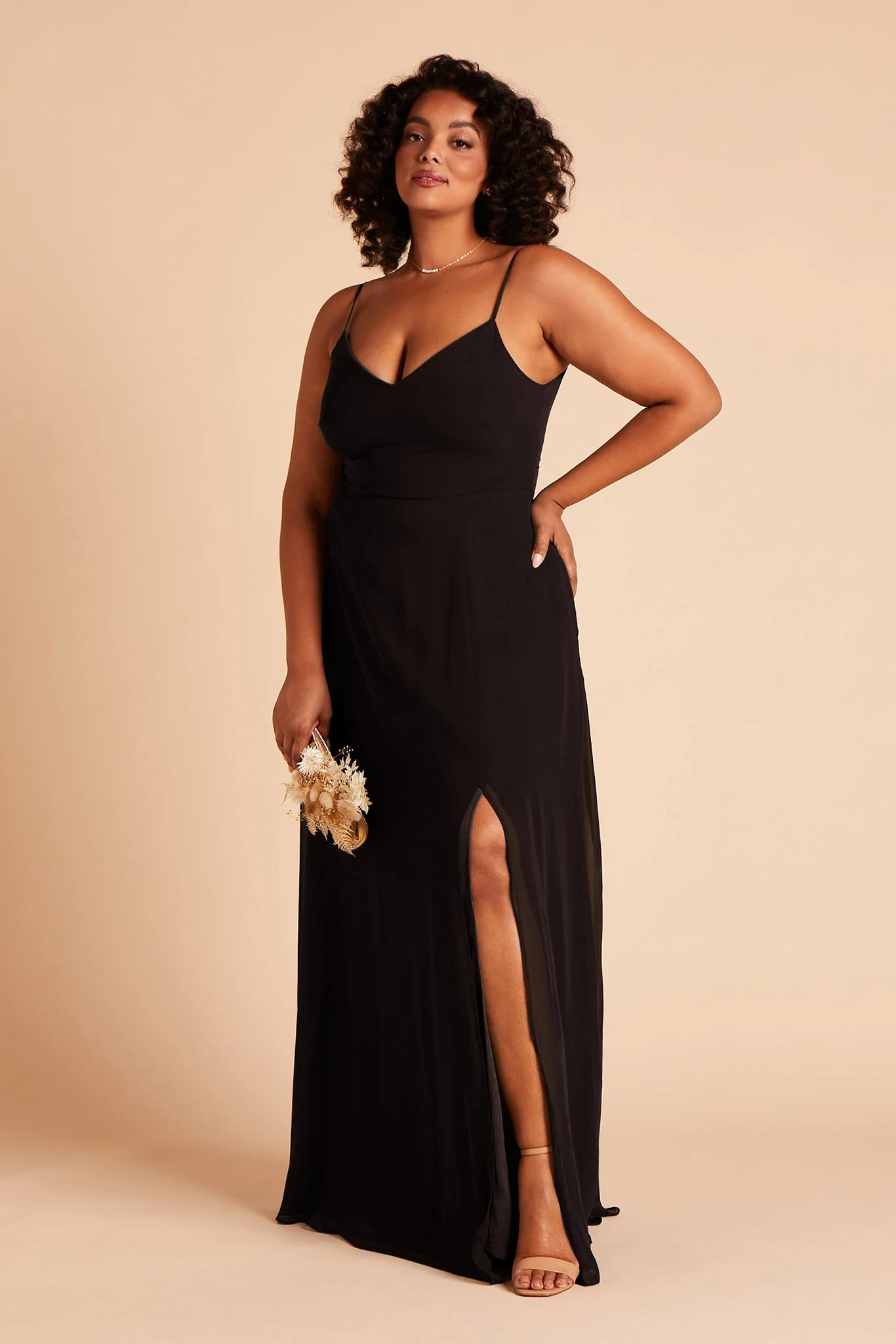 Chiffon Black Dress - XNAUWBI