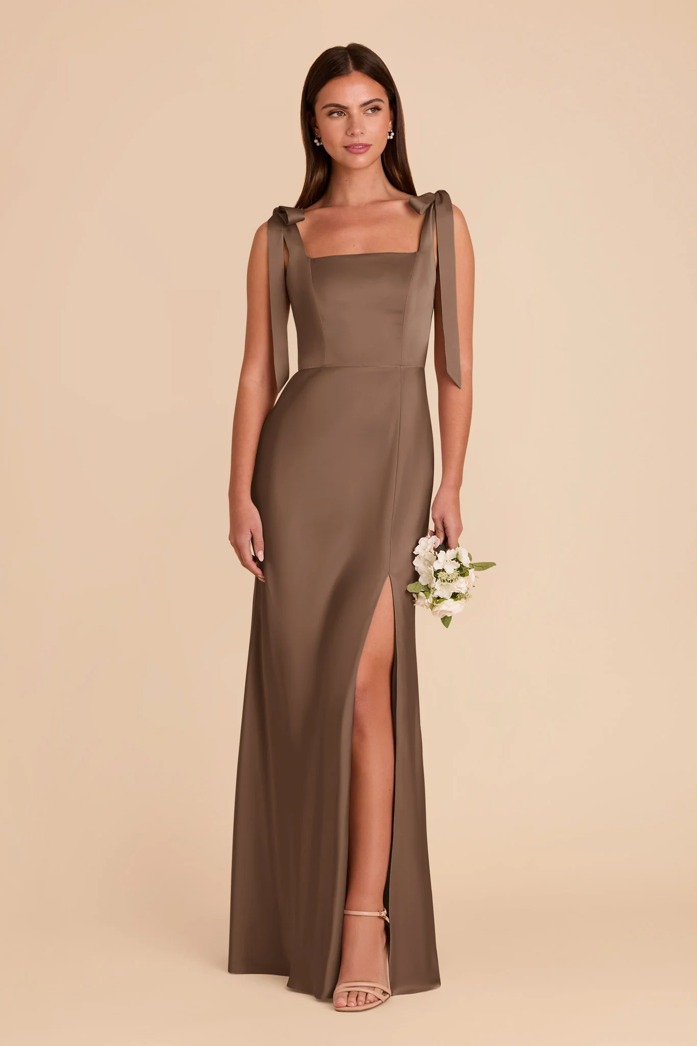 Matte Satin Mocha Dress - XNAUWBI