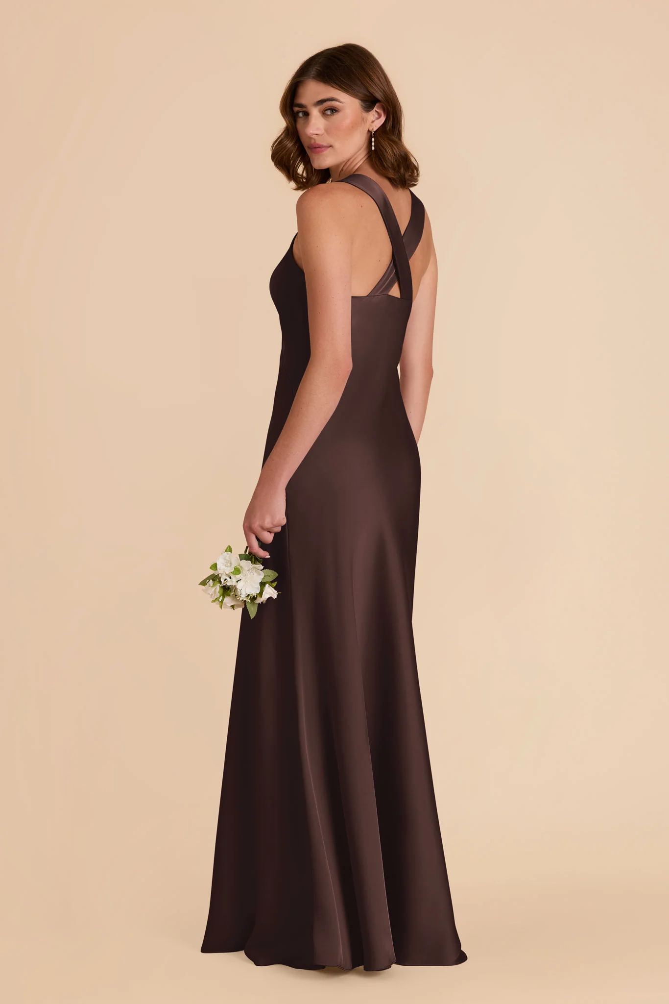 Matte Satin Espresso Dress - XNAUWBI