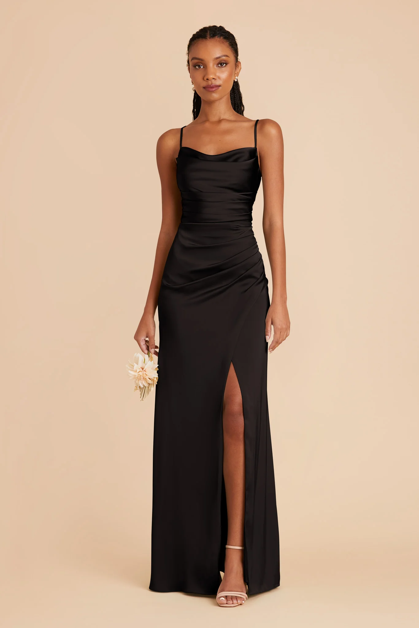 Matte Satin Black Dress - XNAUWBI
