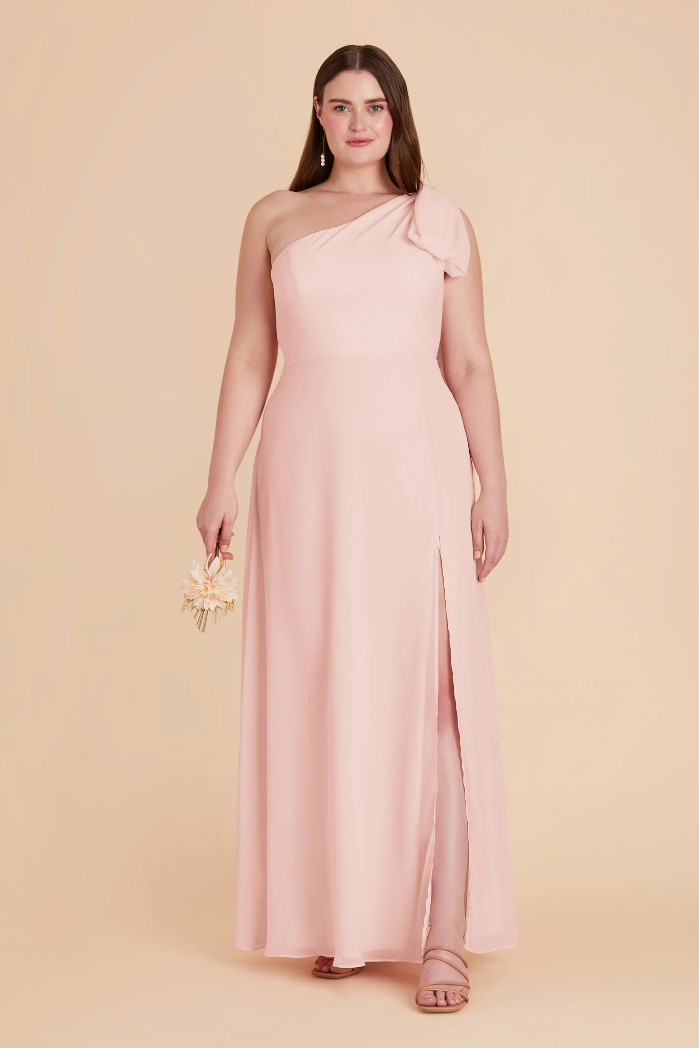 Chiffon Blush Pink Dress - XNAUWBI