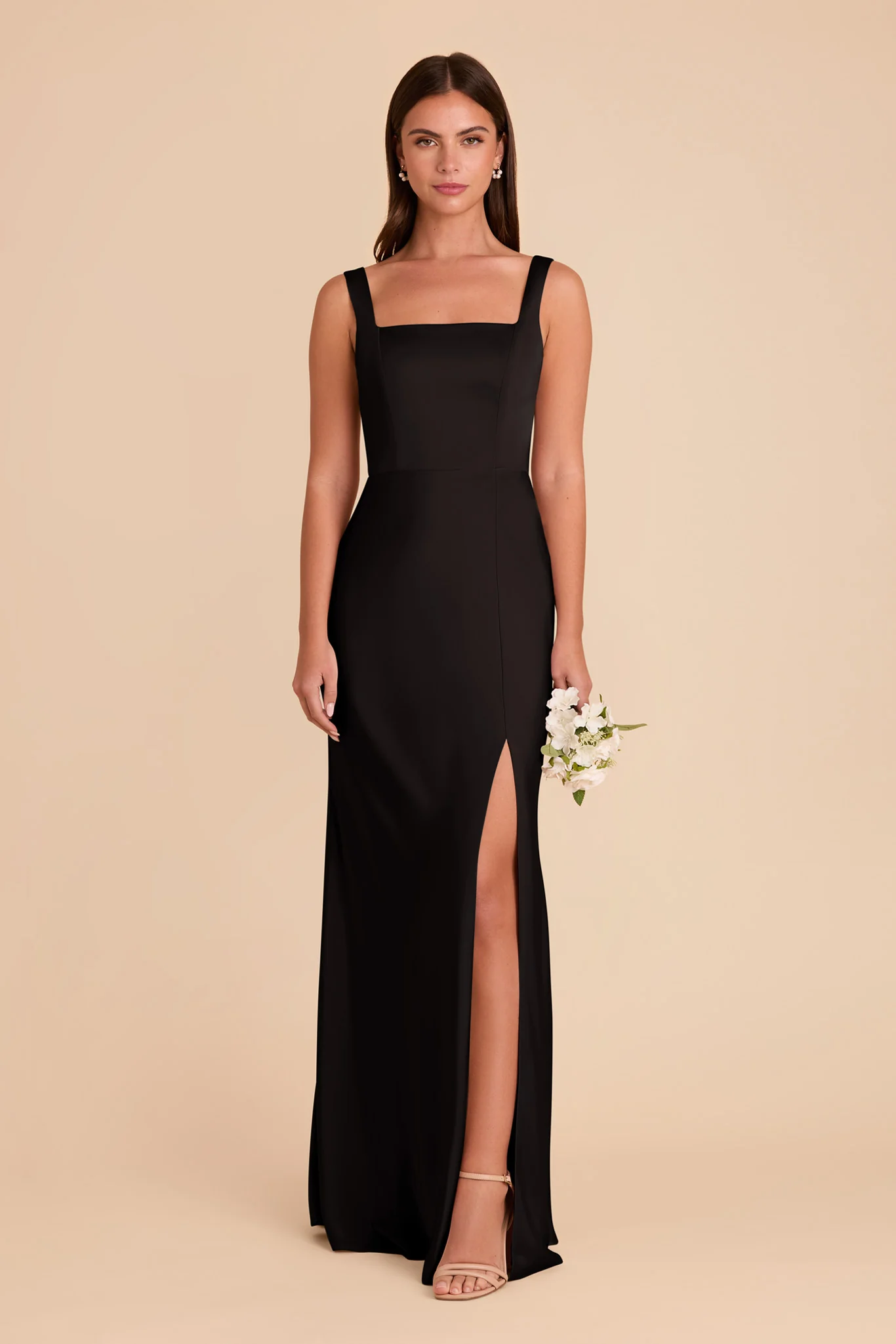 Matte Satin Black Dress - XNAUWBI