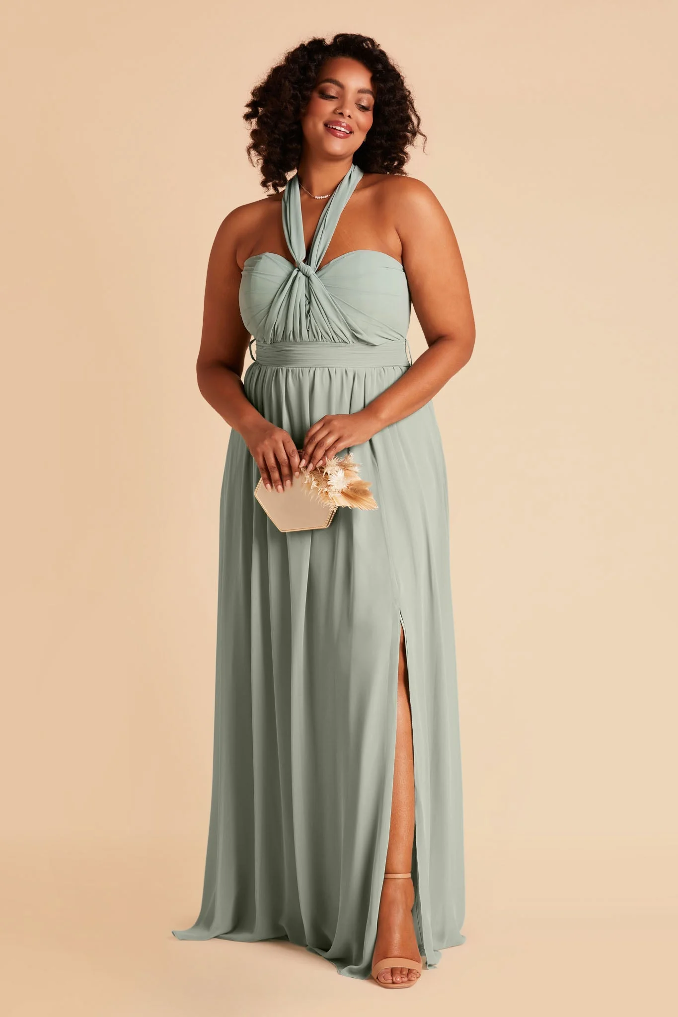 Chiffon Sage Dress - XNAUWBI