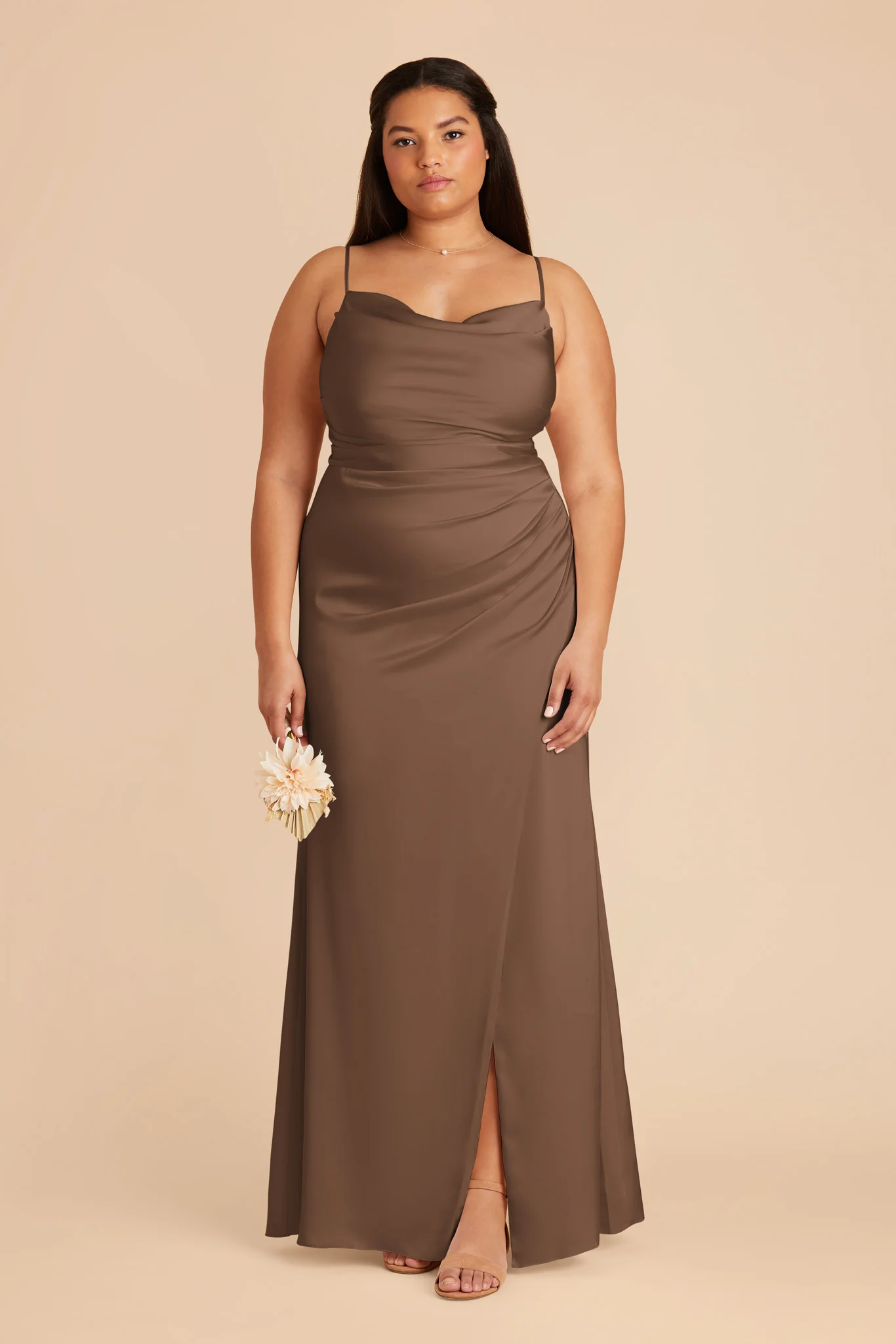 Matte Satin Mocha Dress - XNAUWBI