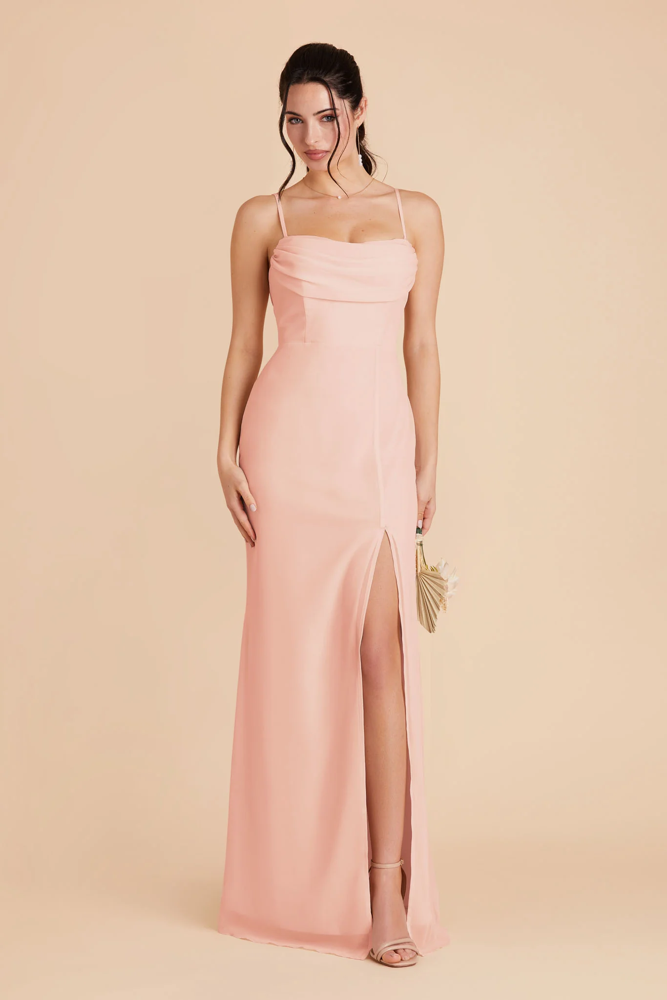 Chiffon Blush Pink Dress - XNAUWBI