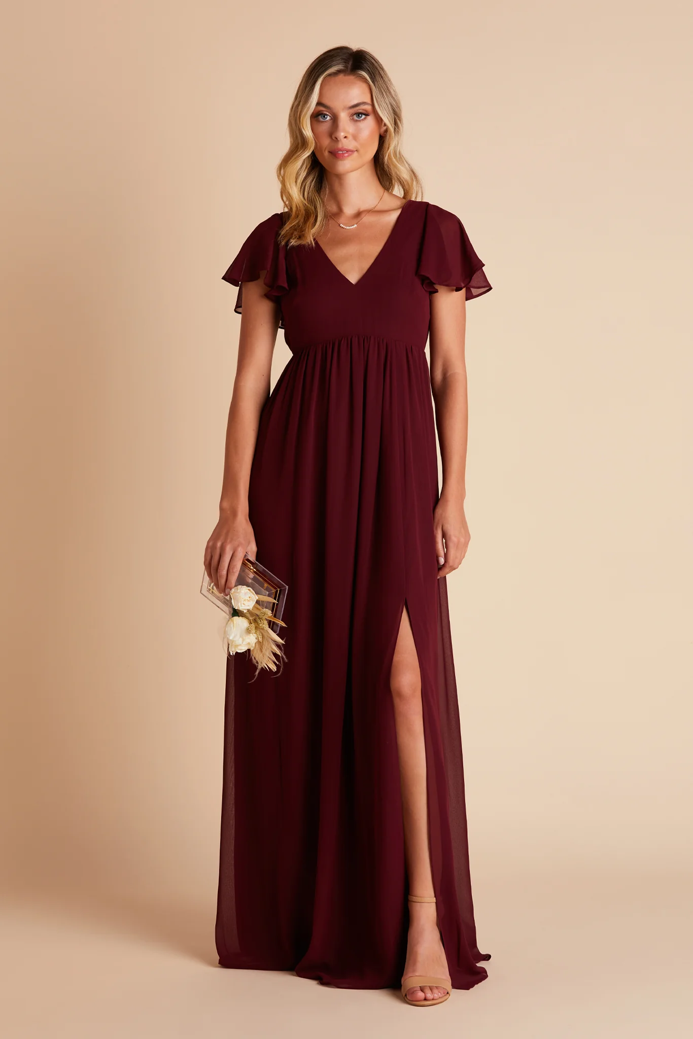 Chiffon Cabernet Dress - XNAUWBI