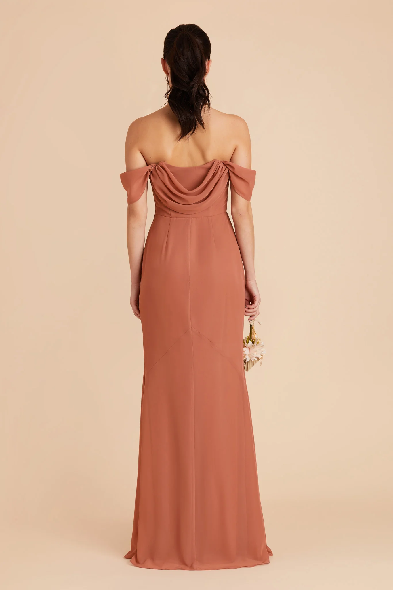 Chiffon Terracotta Dress - XNAUWBI