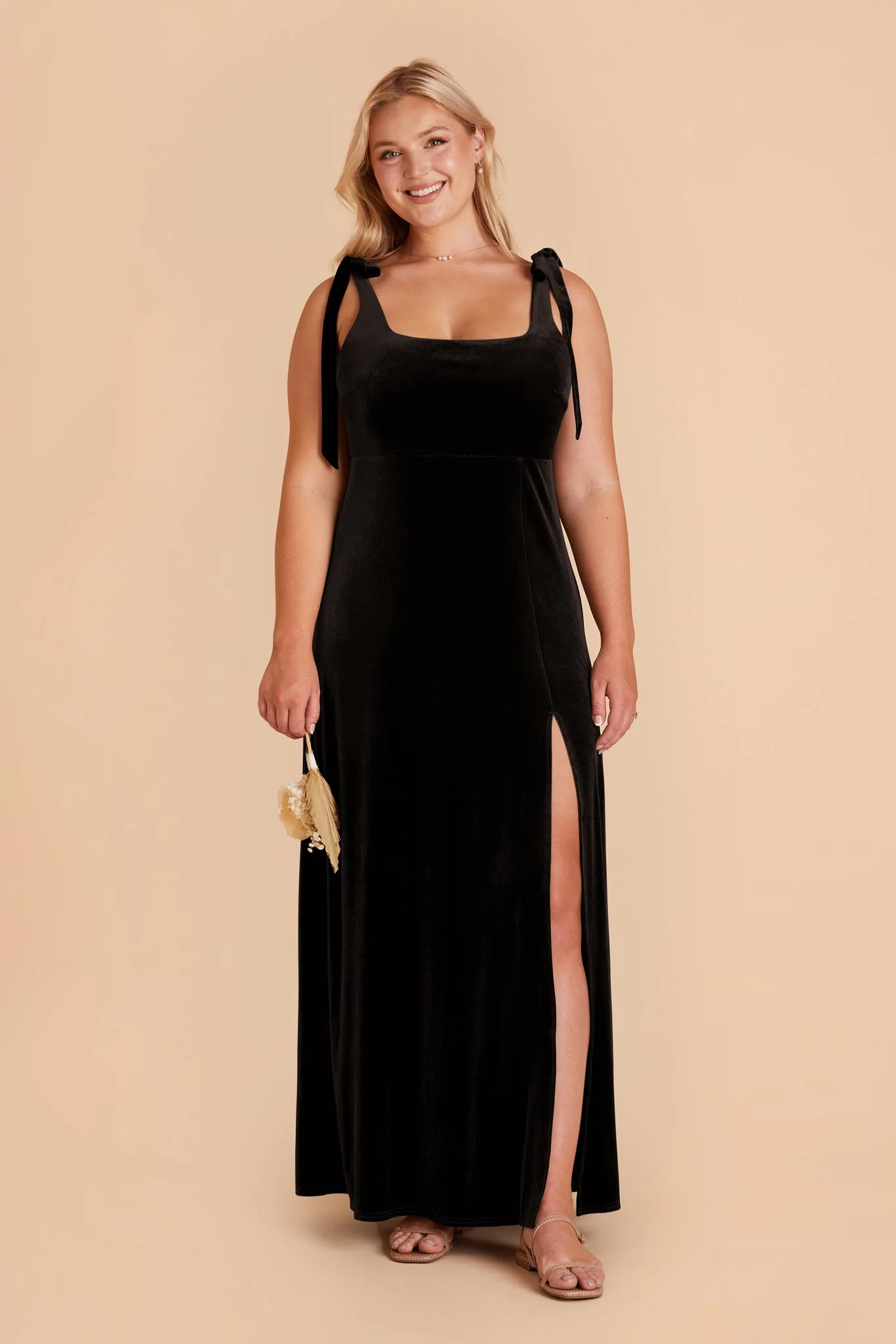 Velvet Black Dress - XNAUWBI