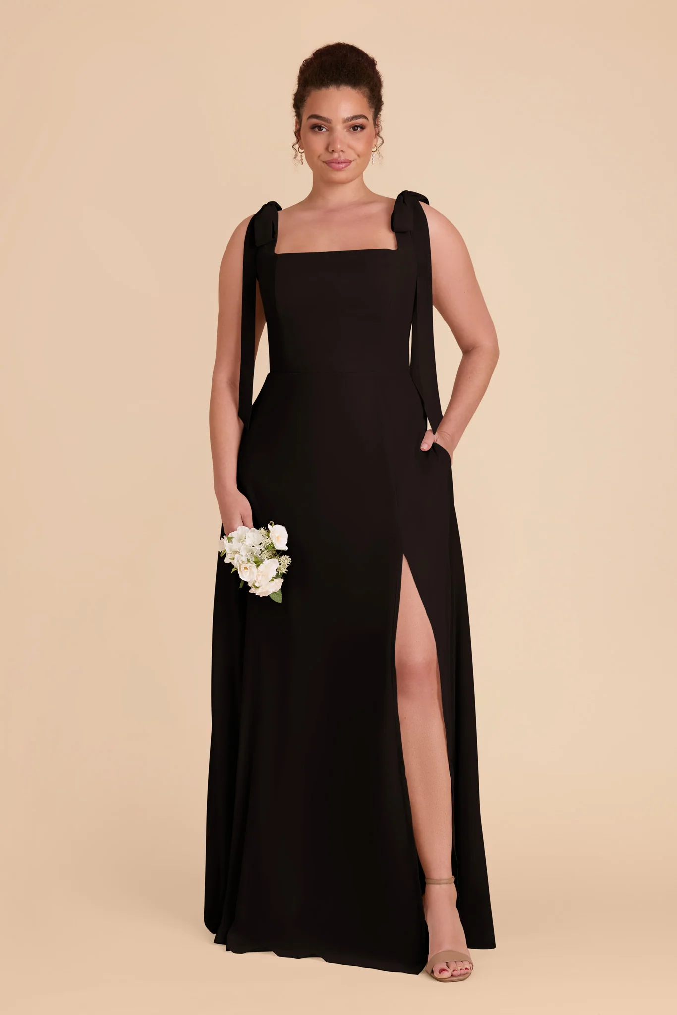 Chiffon Black Dress - XNAUWBI