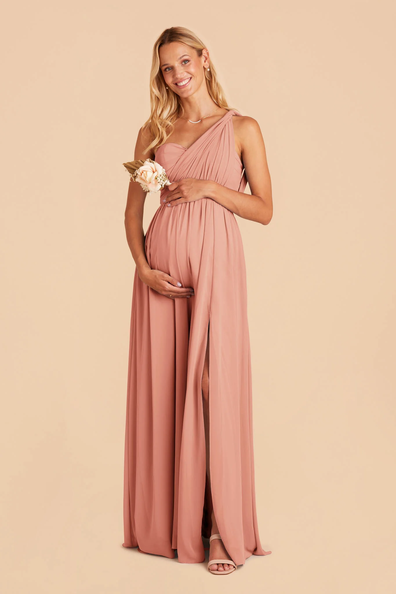 Chiffon Dusty Rose Dress - XNAUWBI