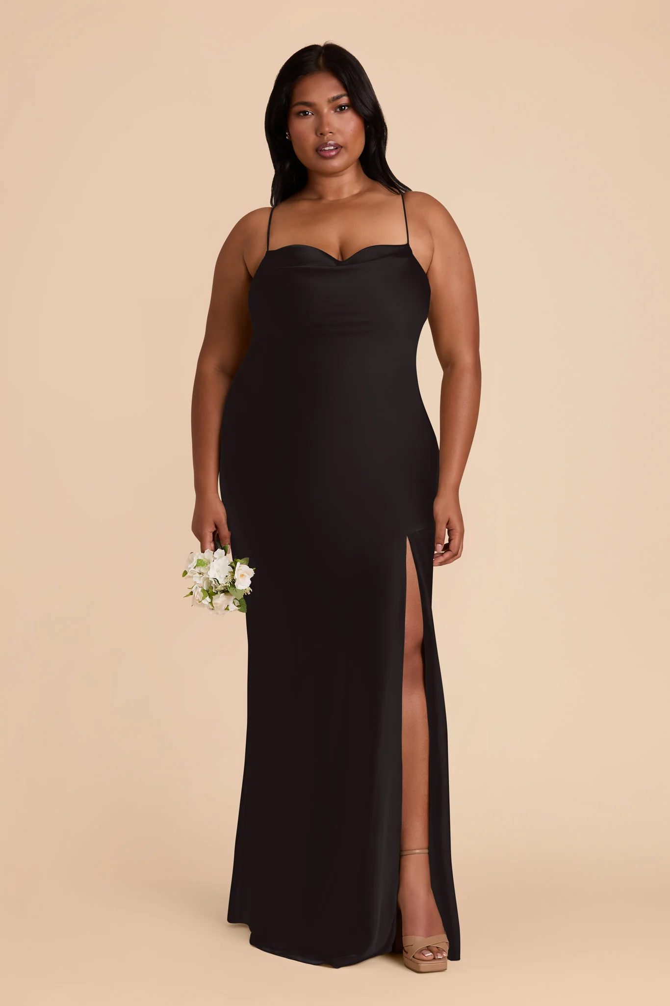 Matte Satin Black Dress - XNAUWBI