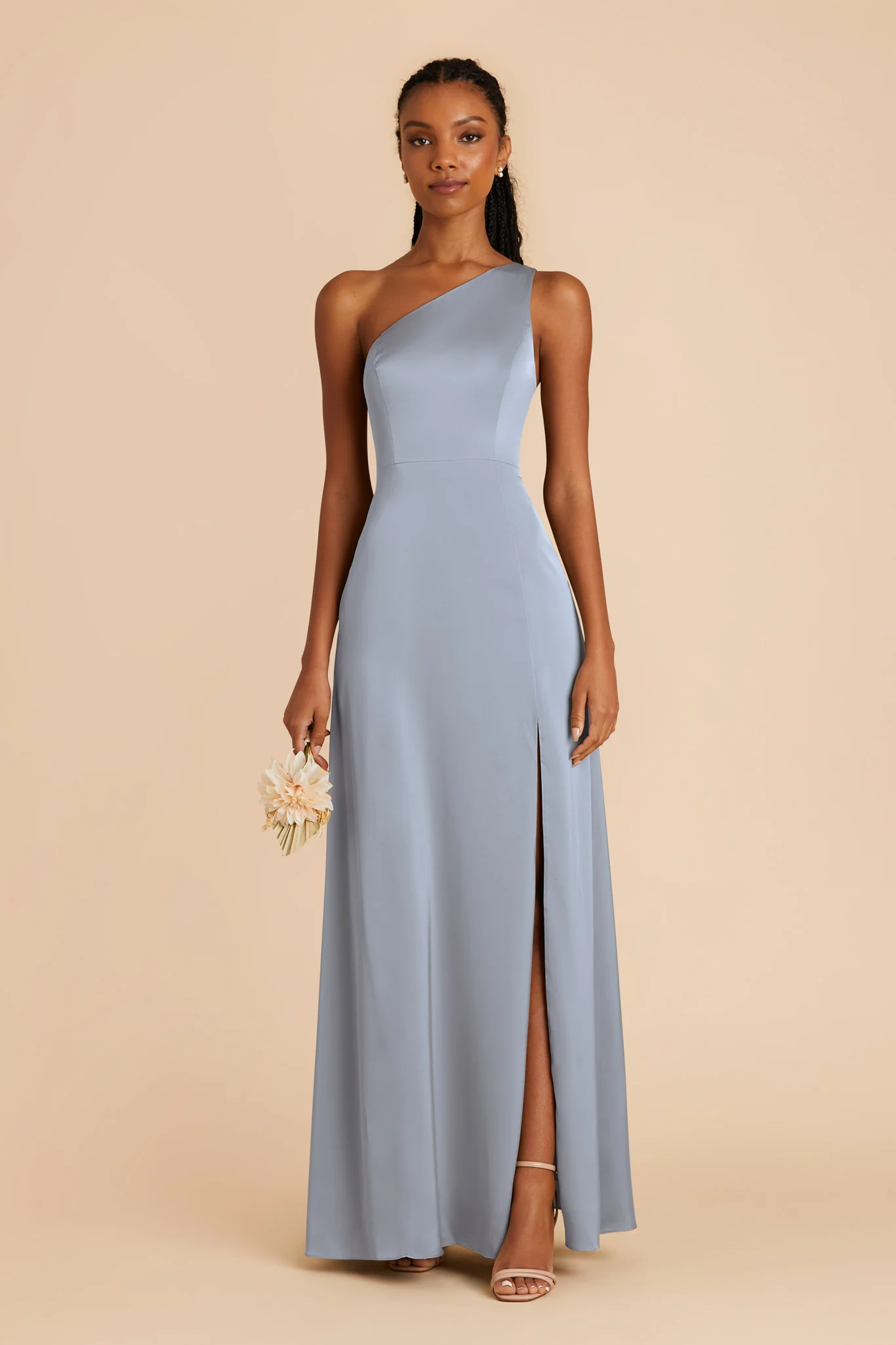 Matte Satin Dusty Blue Dress - XNAUWBI