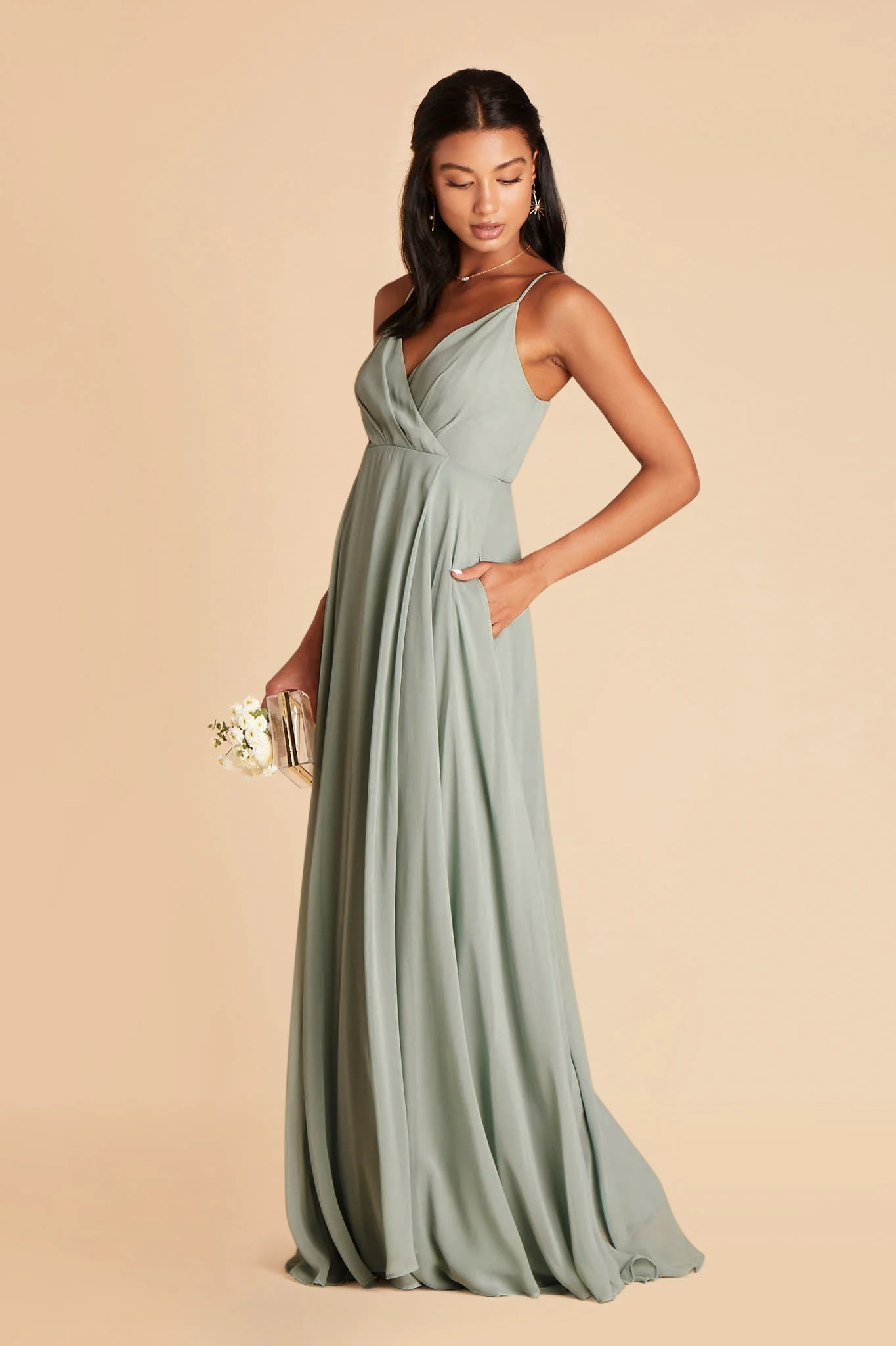 Chiffon Sage Dress - XNAUWBI