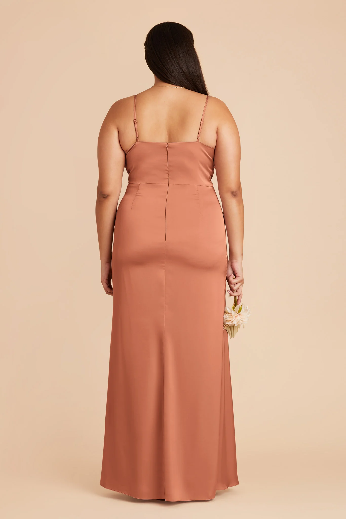 Matte Satin Terracotta Dress - XNAUWBI