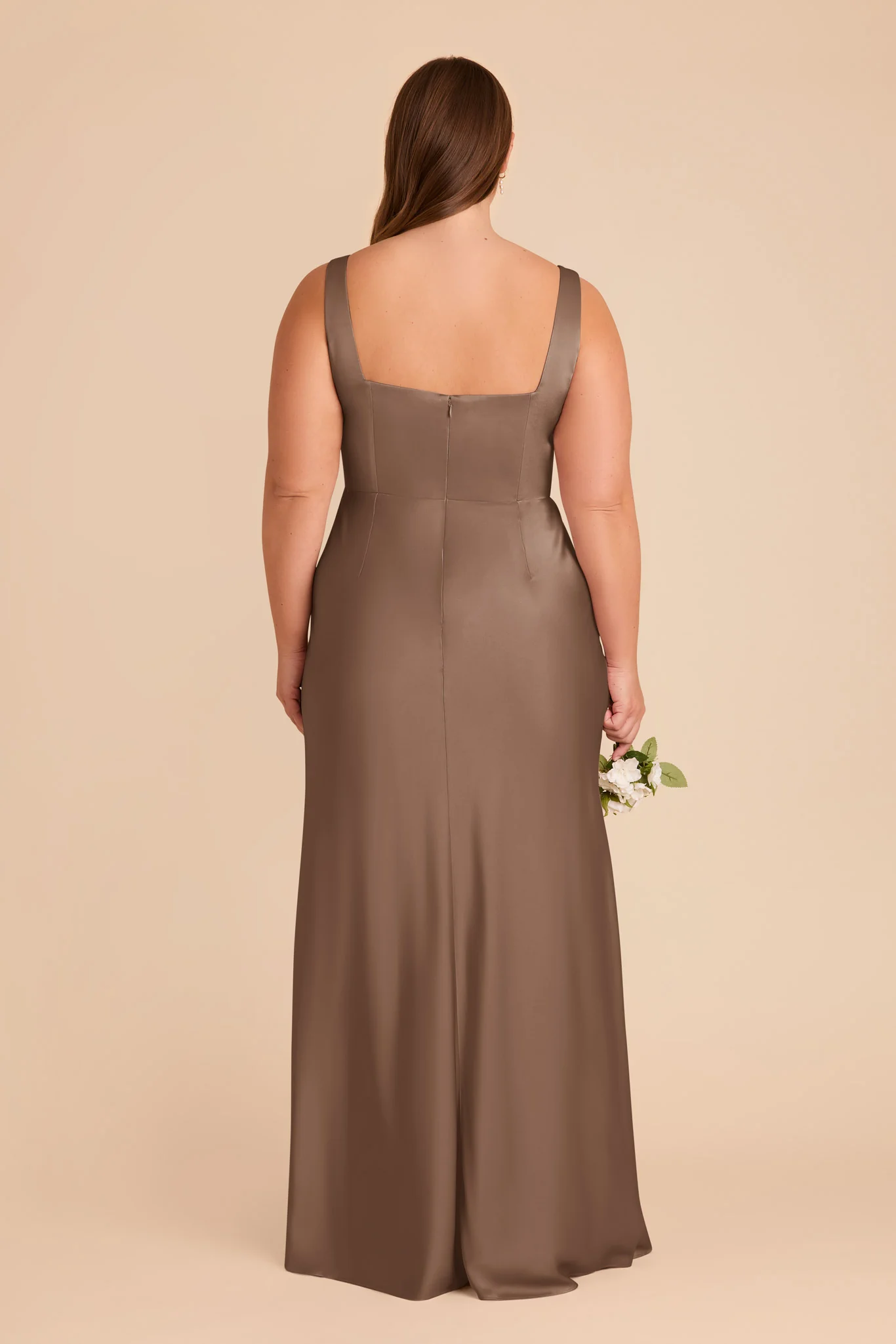 Matte Satin Mocha Dress - XNAUWBI