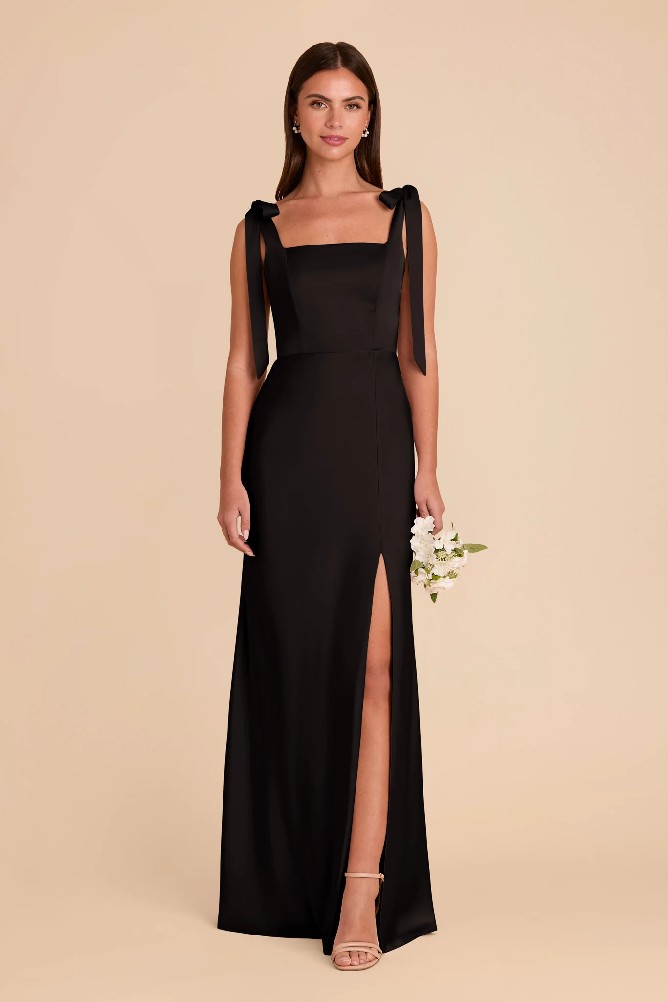 Matte Satin Black Dress - XNAUWBI