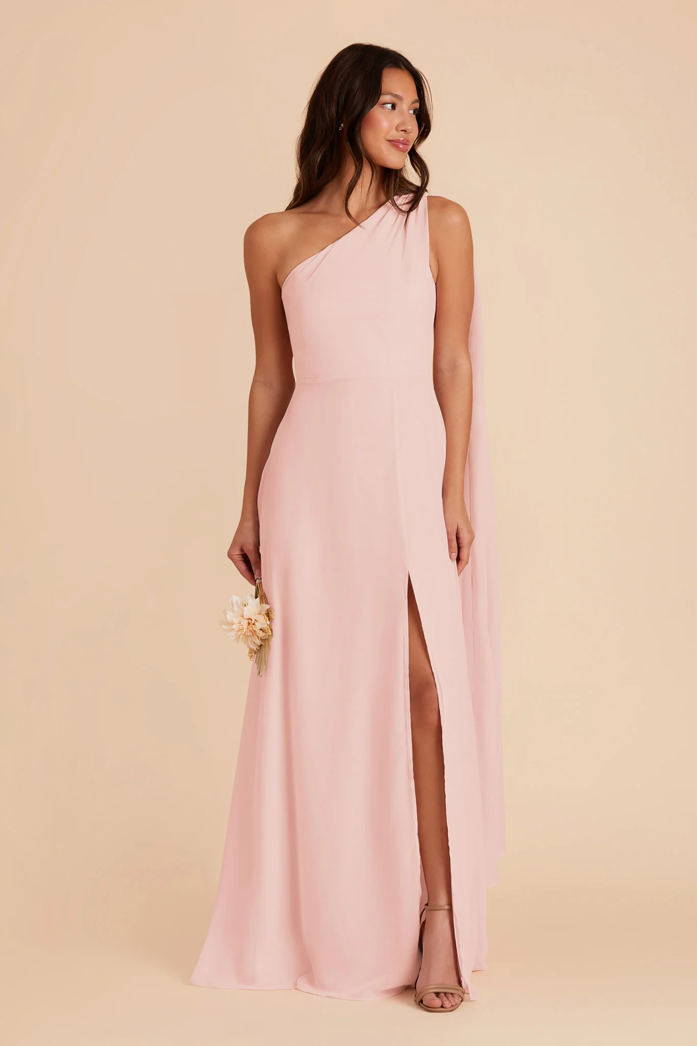 Chiffon Blush Pink Dress - XNAUWBI