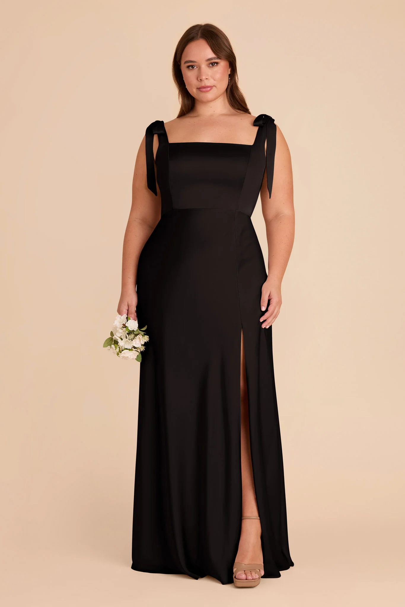 Matte Satin Black Dress - XNAUWBI