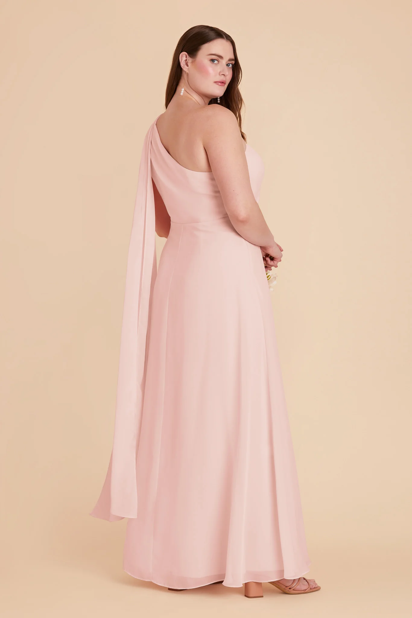 Chiffon Blush Pink Dress - XNAUWBI
