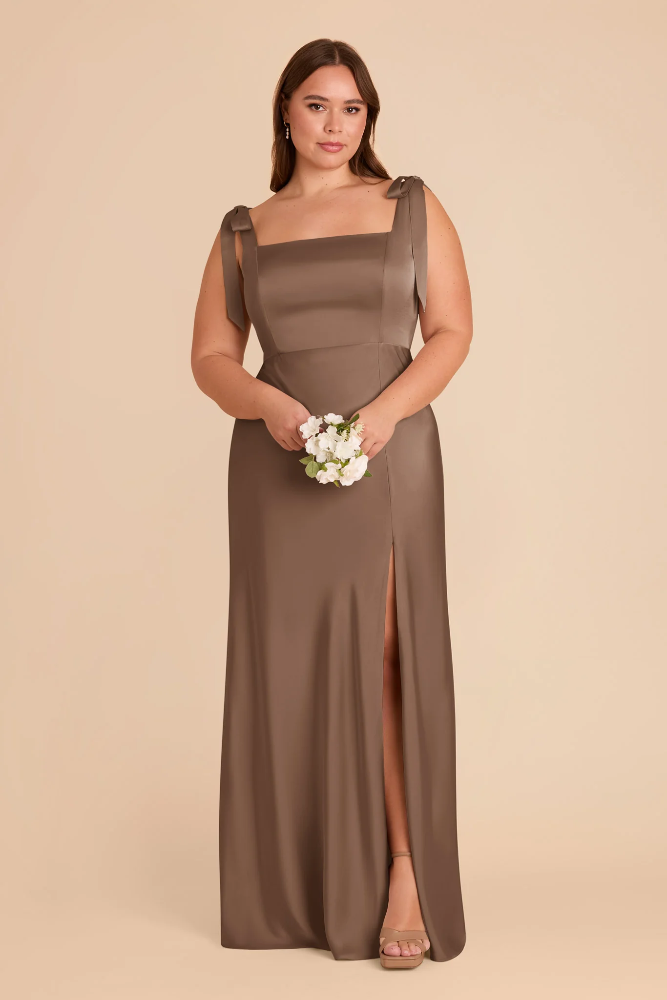 Matte Satin Mocha Dress - XNAUWBI