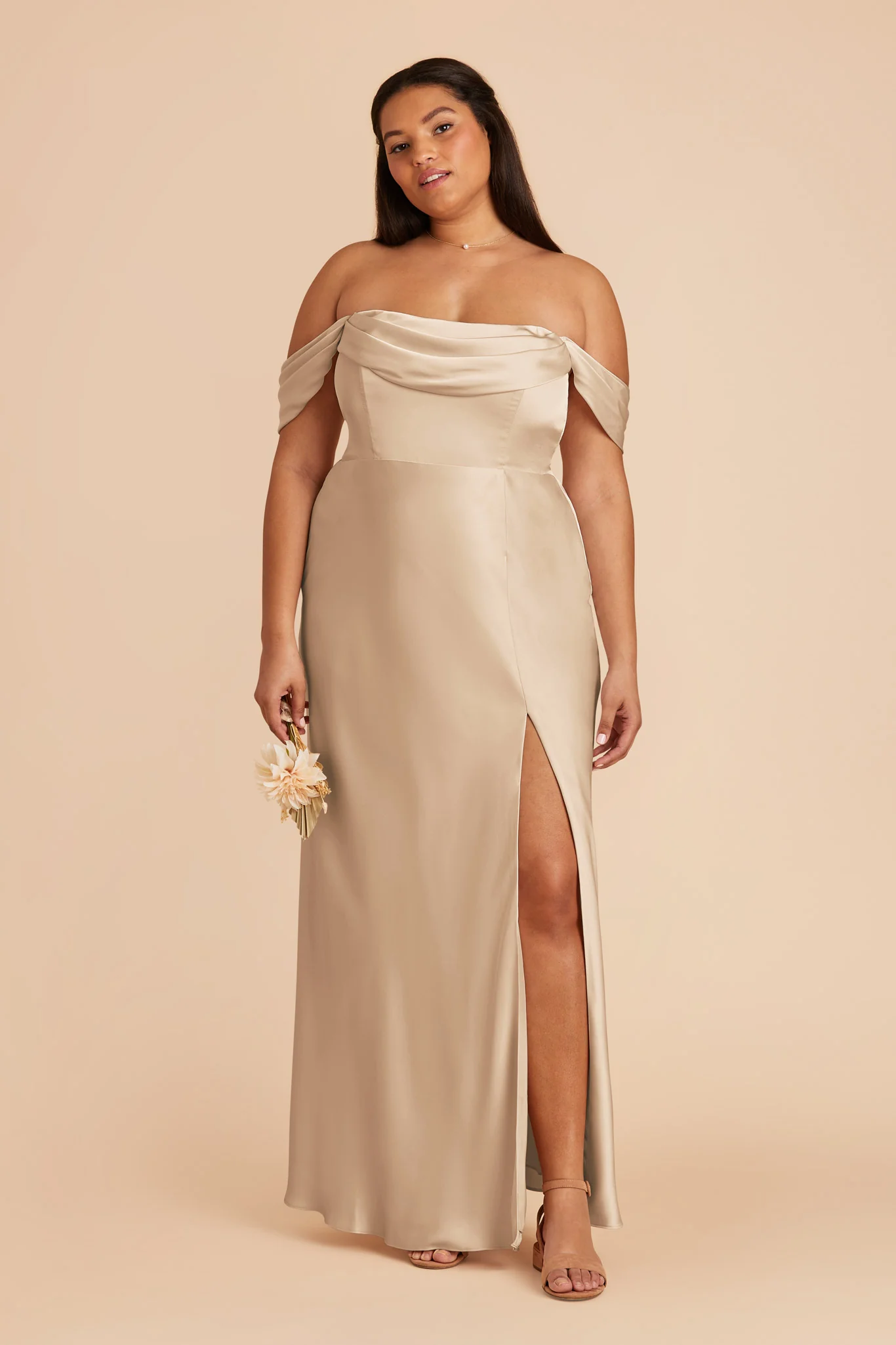 Matte Satin Gold Dress - XNAUWBI