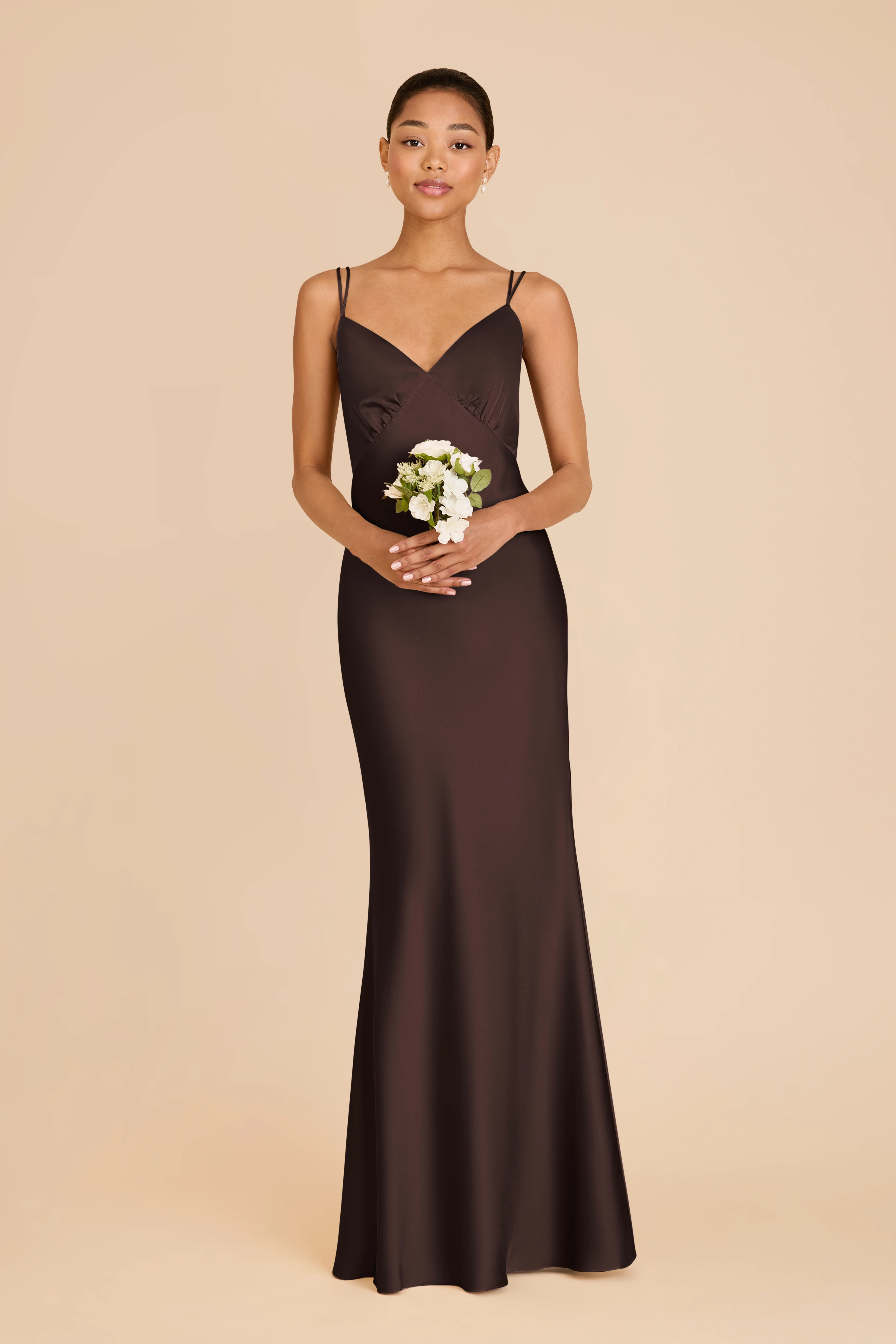Matte Satin Espresso Dress - XNAUWBI