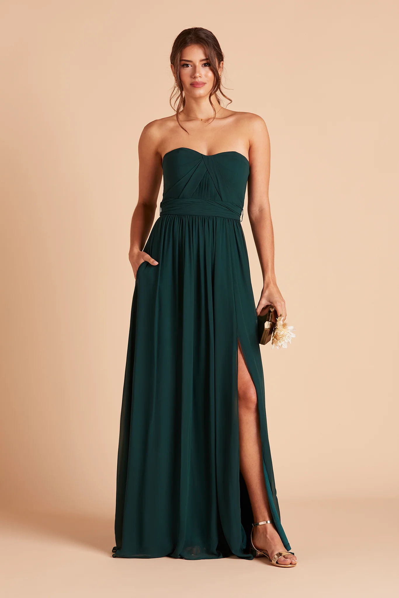 Chiffon Emerald Dress - XNAUWBI