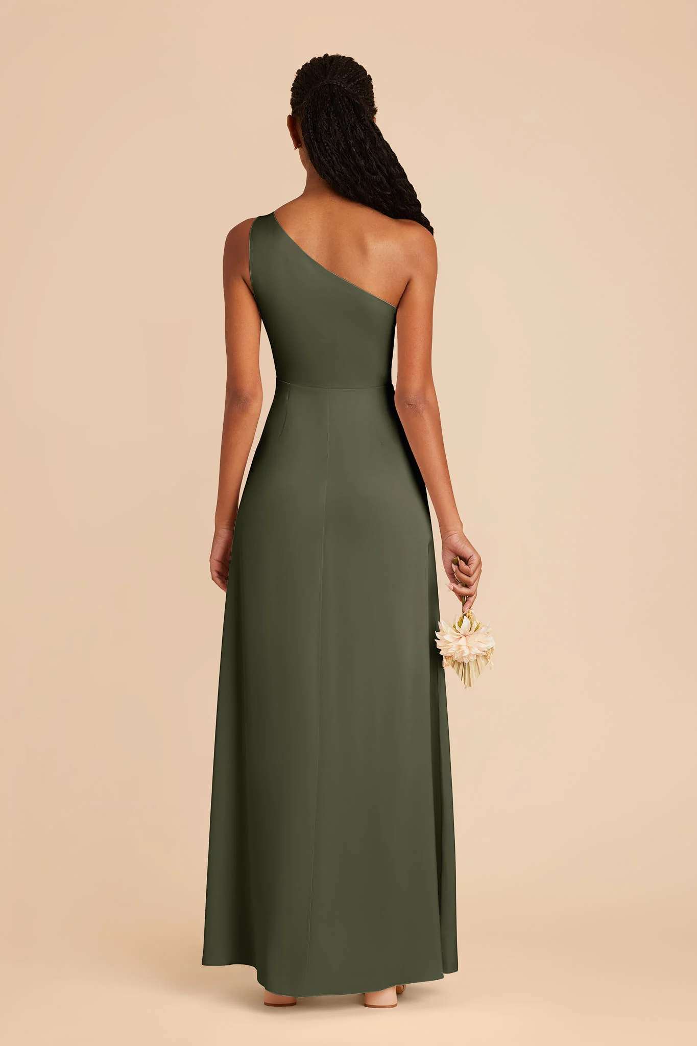 Matte Satin Olive Dress - XNAUWBI