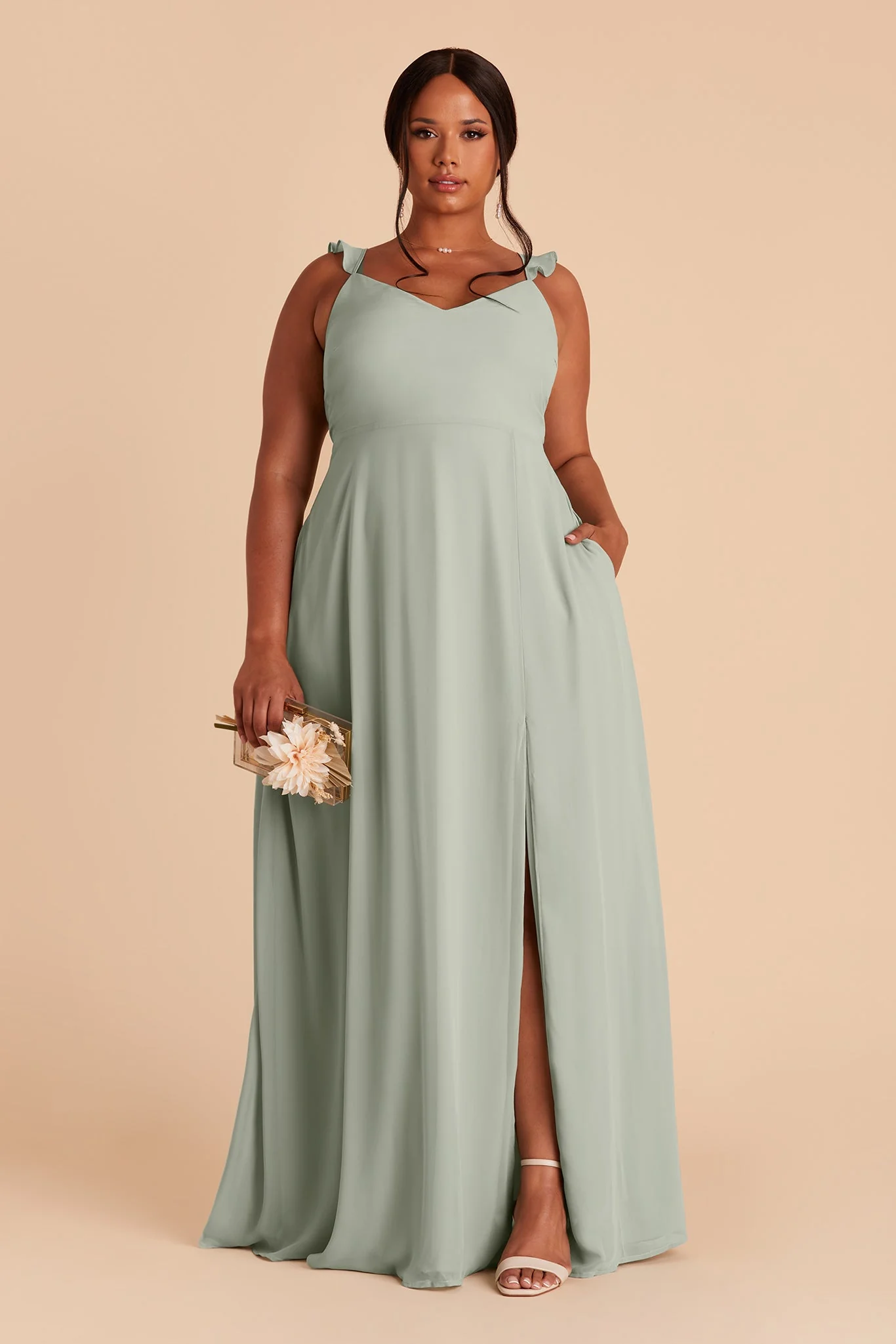 Chiffon Sage Dress - XNAUWBI