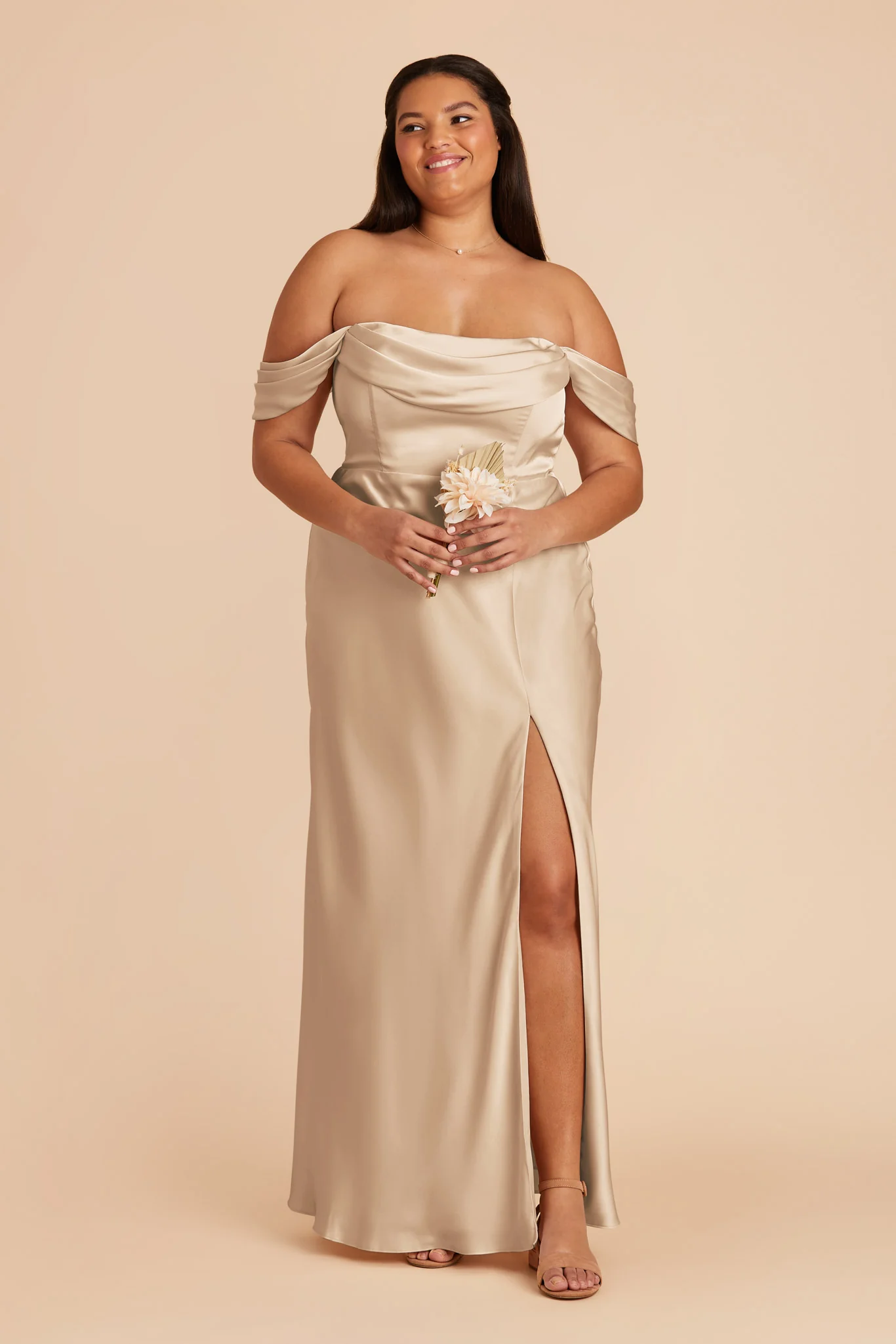 Matte Satin Gold Dress - XNAUWBI