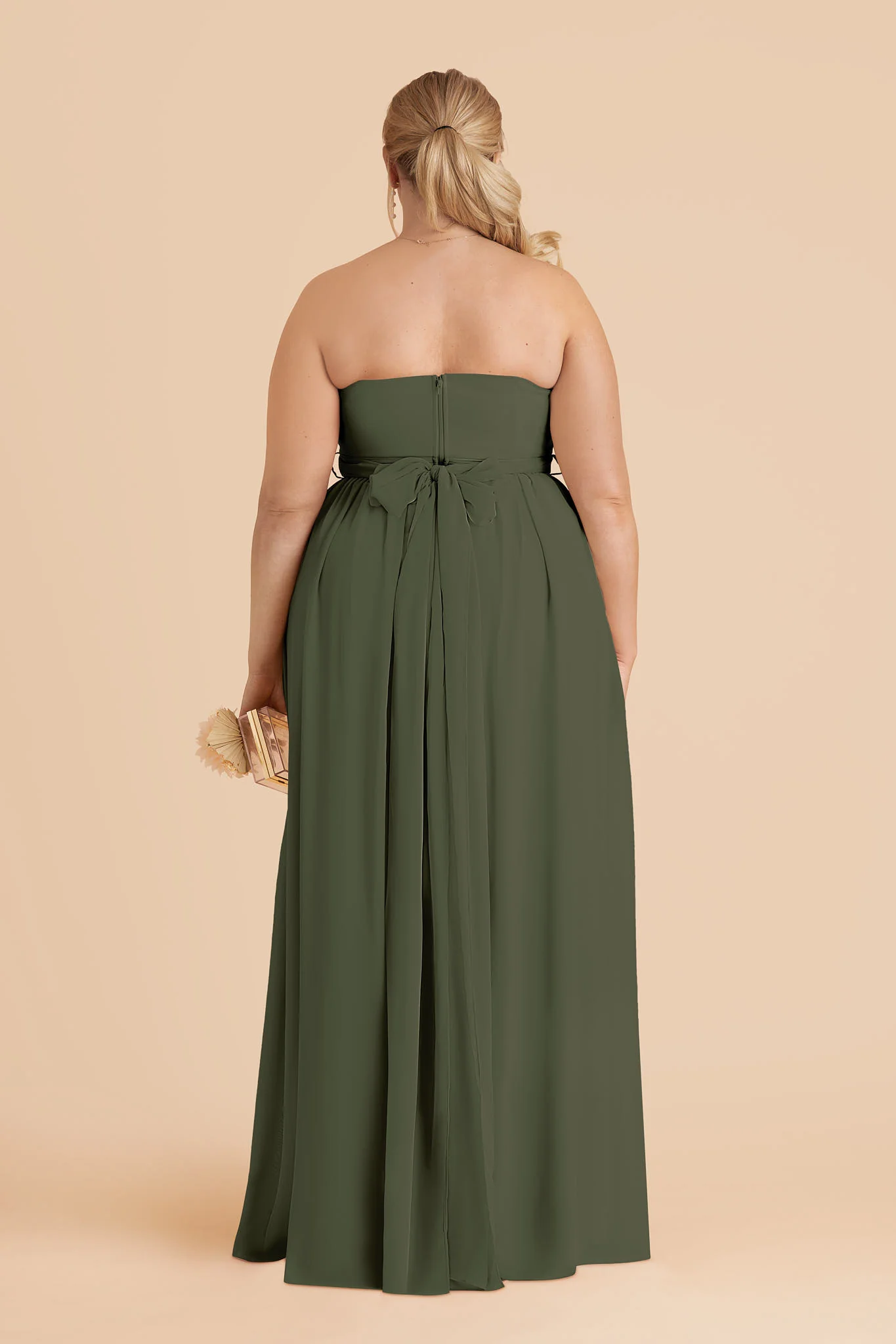 Chiffon Olive Dress - XNAUWBI