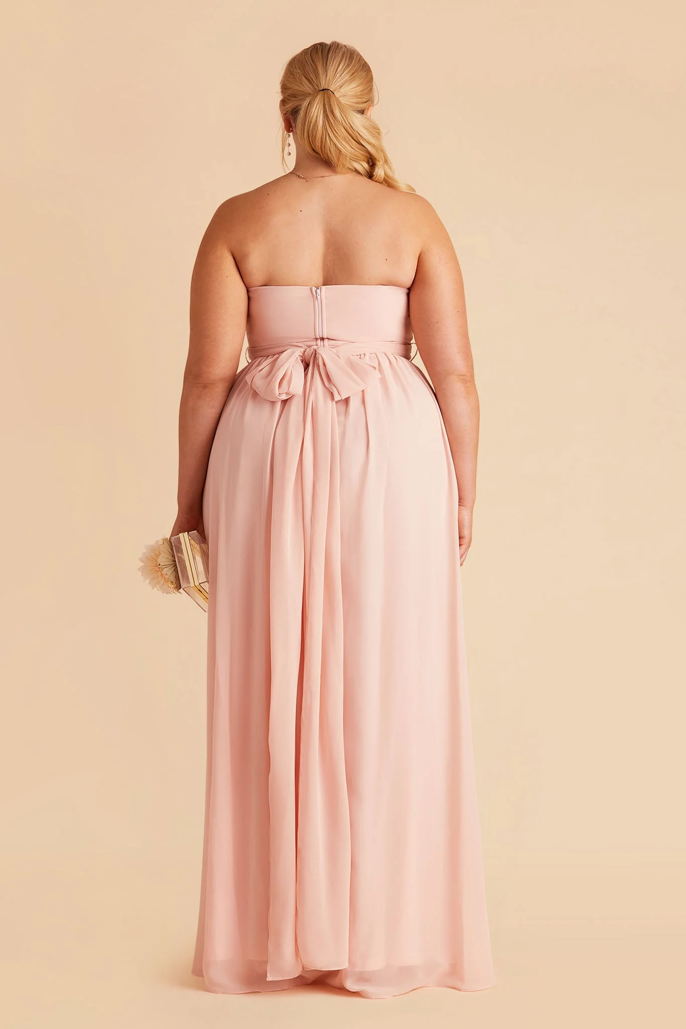Chiffon Blush Pink Dress - XNAUWBI